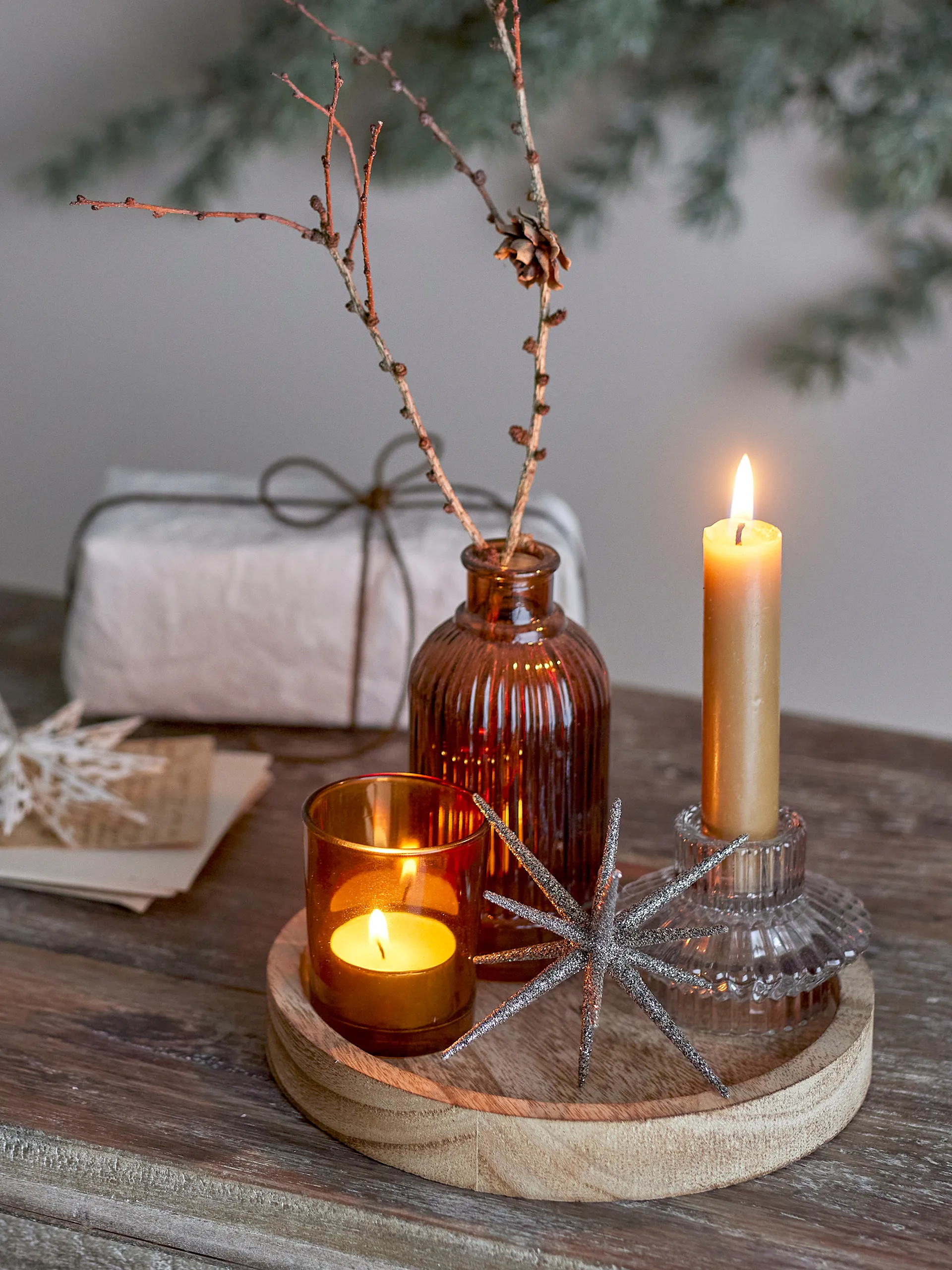 상가 라운드 트레이와 데코 오브제 6개 세트, Gold Bloomingville | 블루밍빌