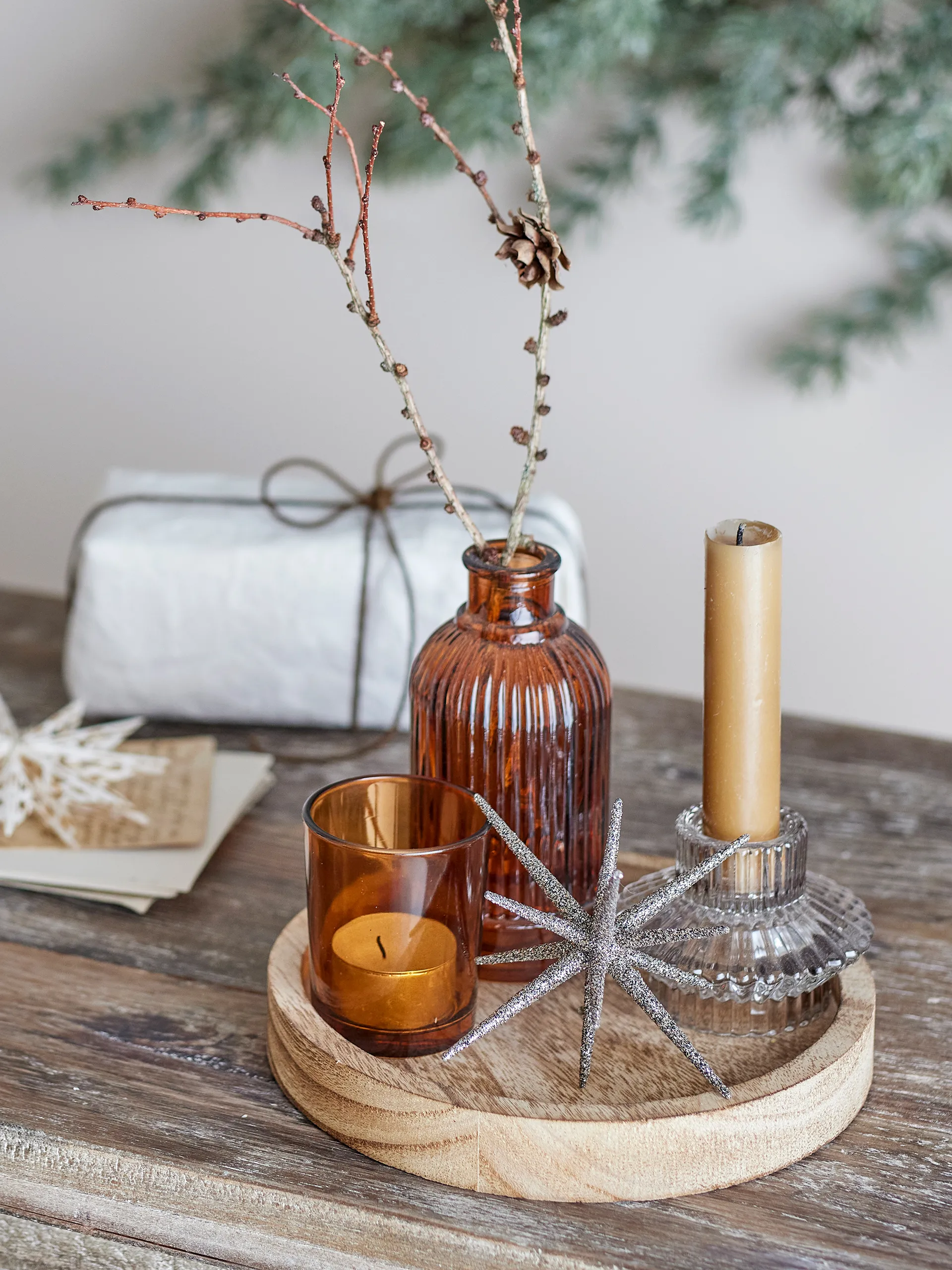 상가 라운드 트레이와 데코 오브제 6개 세트, Gold Bloomingville | 블루밍빌