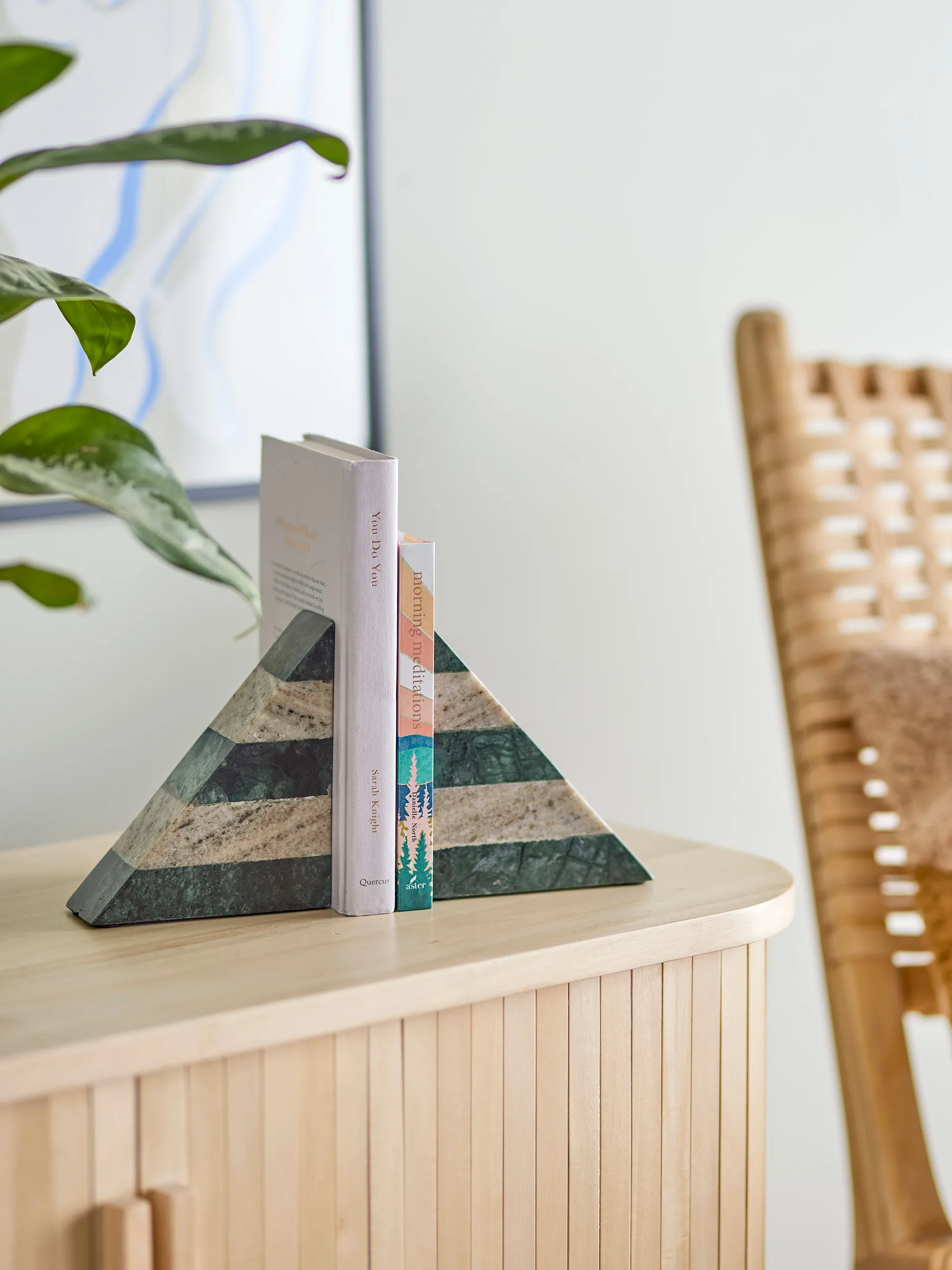 Abir 북엔드 2개 세트, Green-white marble Bloomingville | 블루밍빌