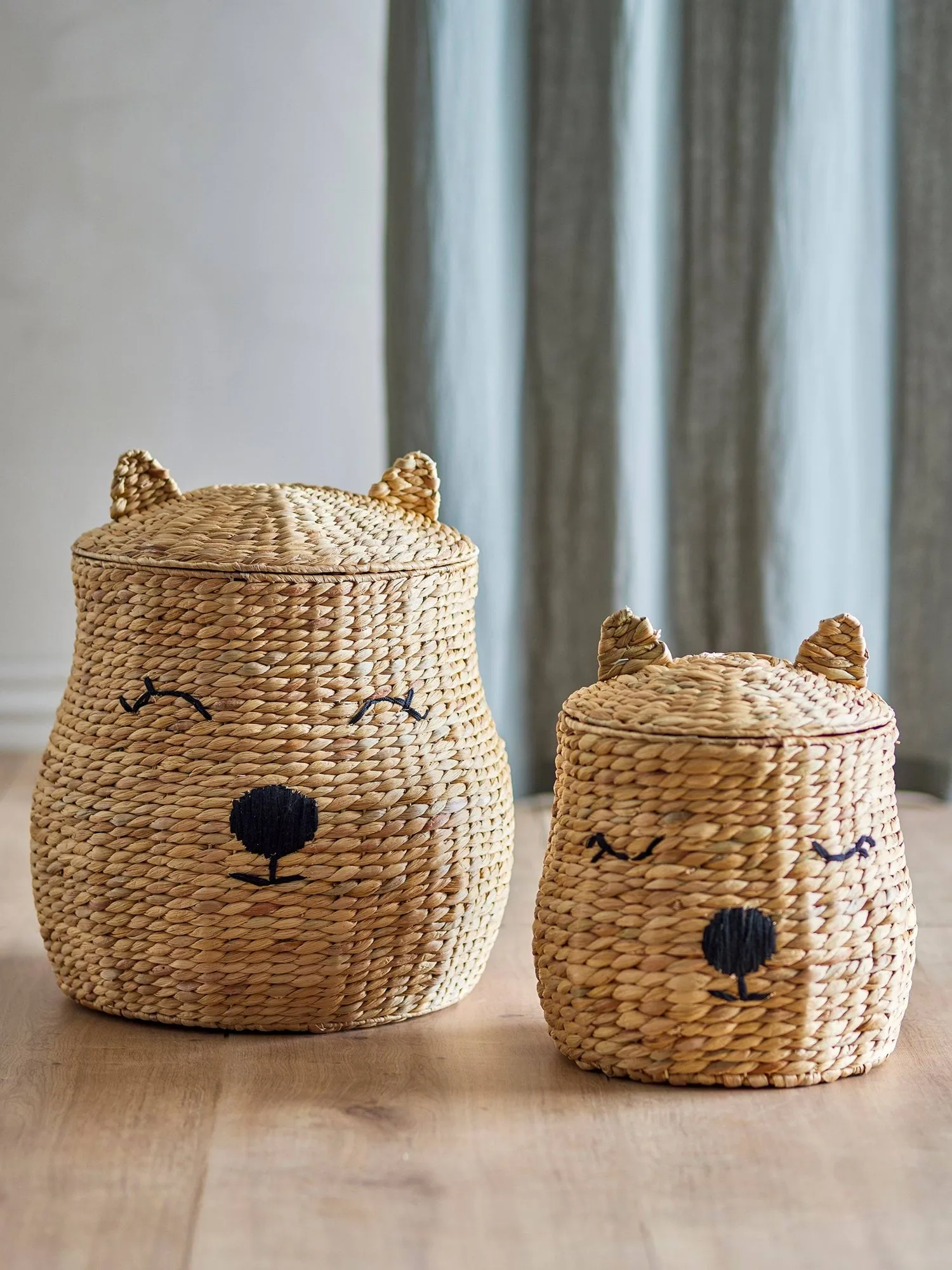 Berny 뚜껑 있는 바구니, Nature, 2 pieces Bloomingville | 블루밍빌