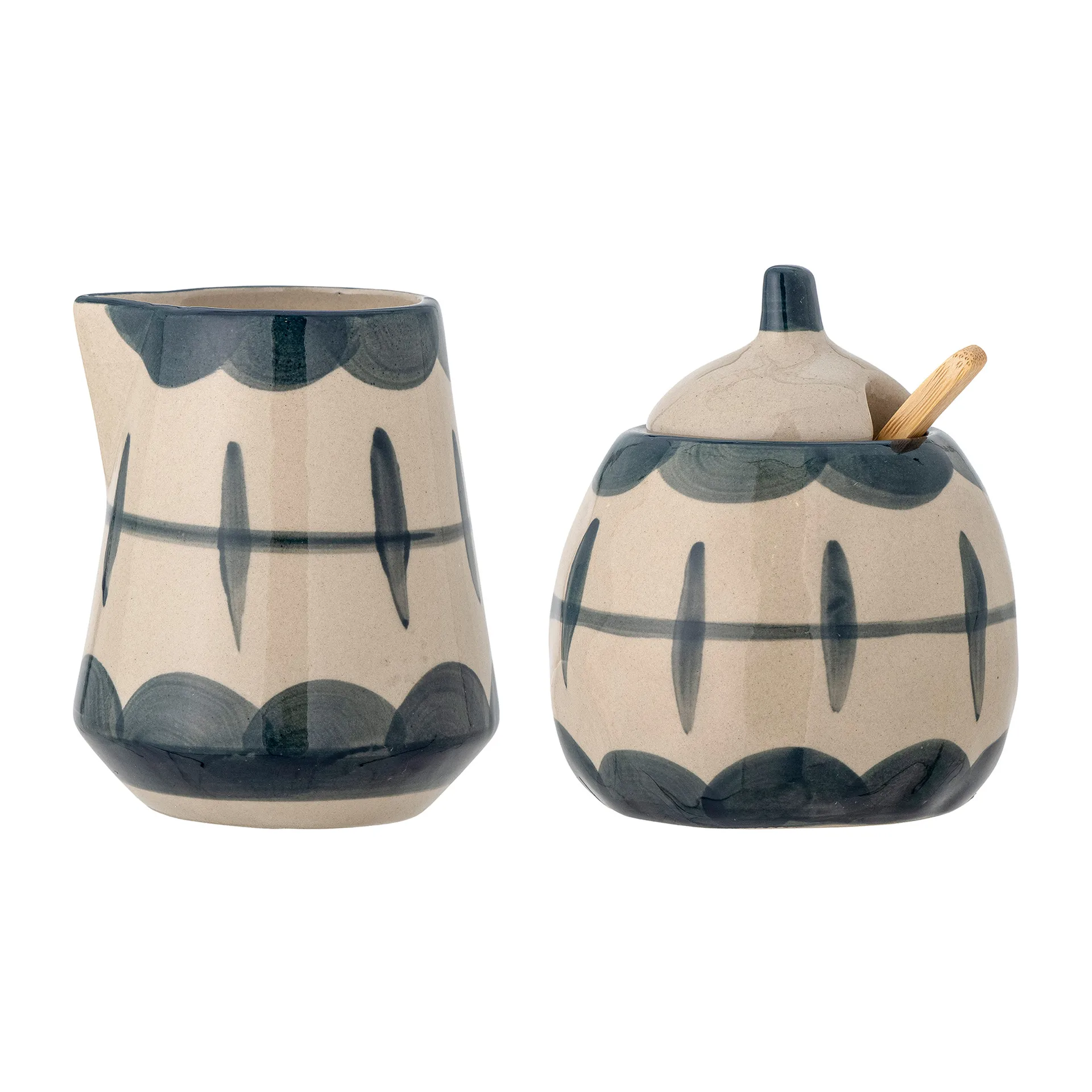 알리움 밀크 피처 & 슈가 보울, Blue waves-bamboo Bloomingville | 블루밍빌