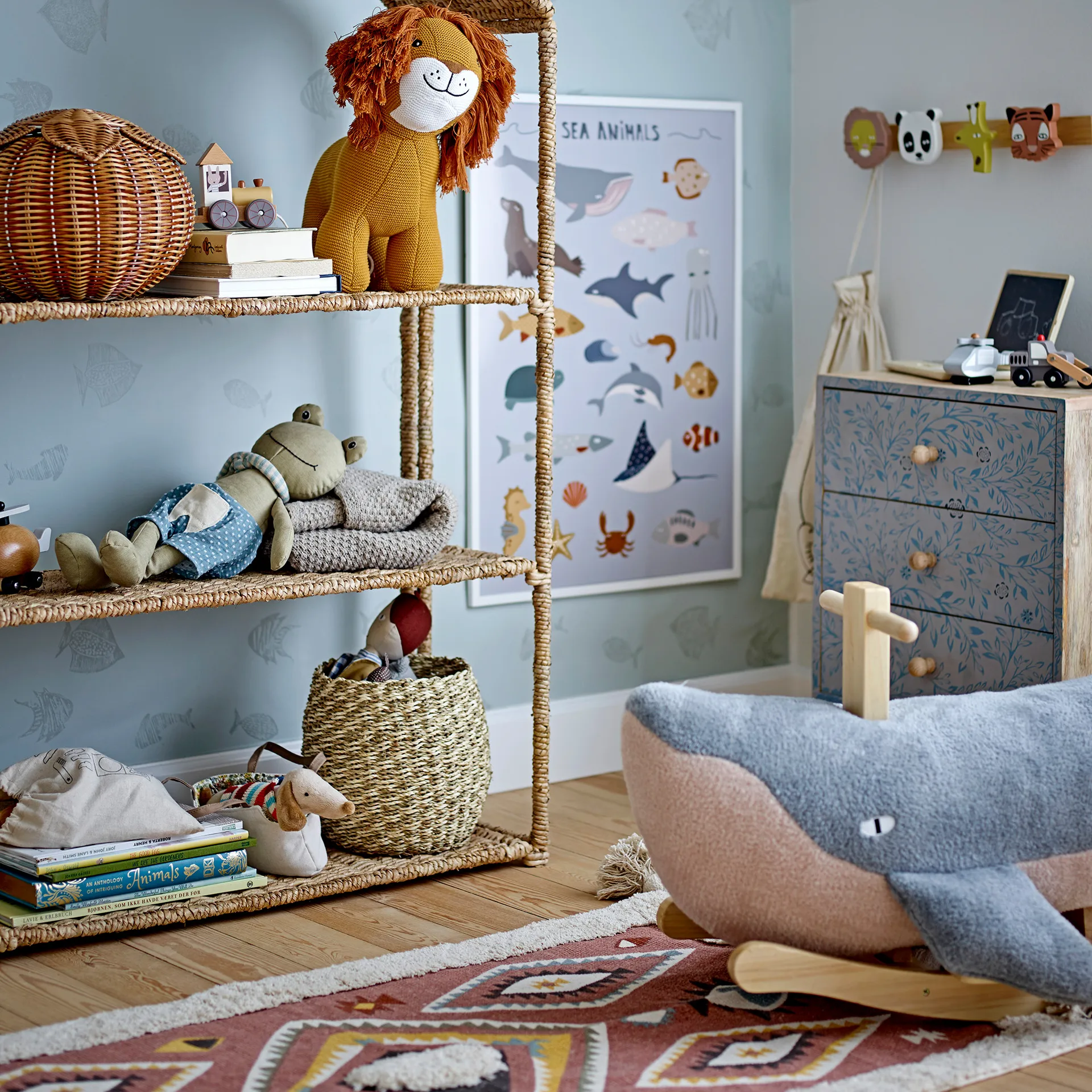 모비 라킹 애니멀 & 손잡이, Blue Bloomingville | 블루밍빌