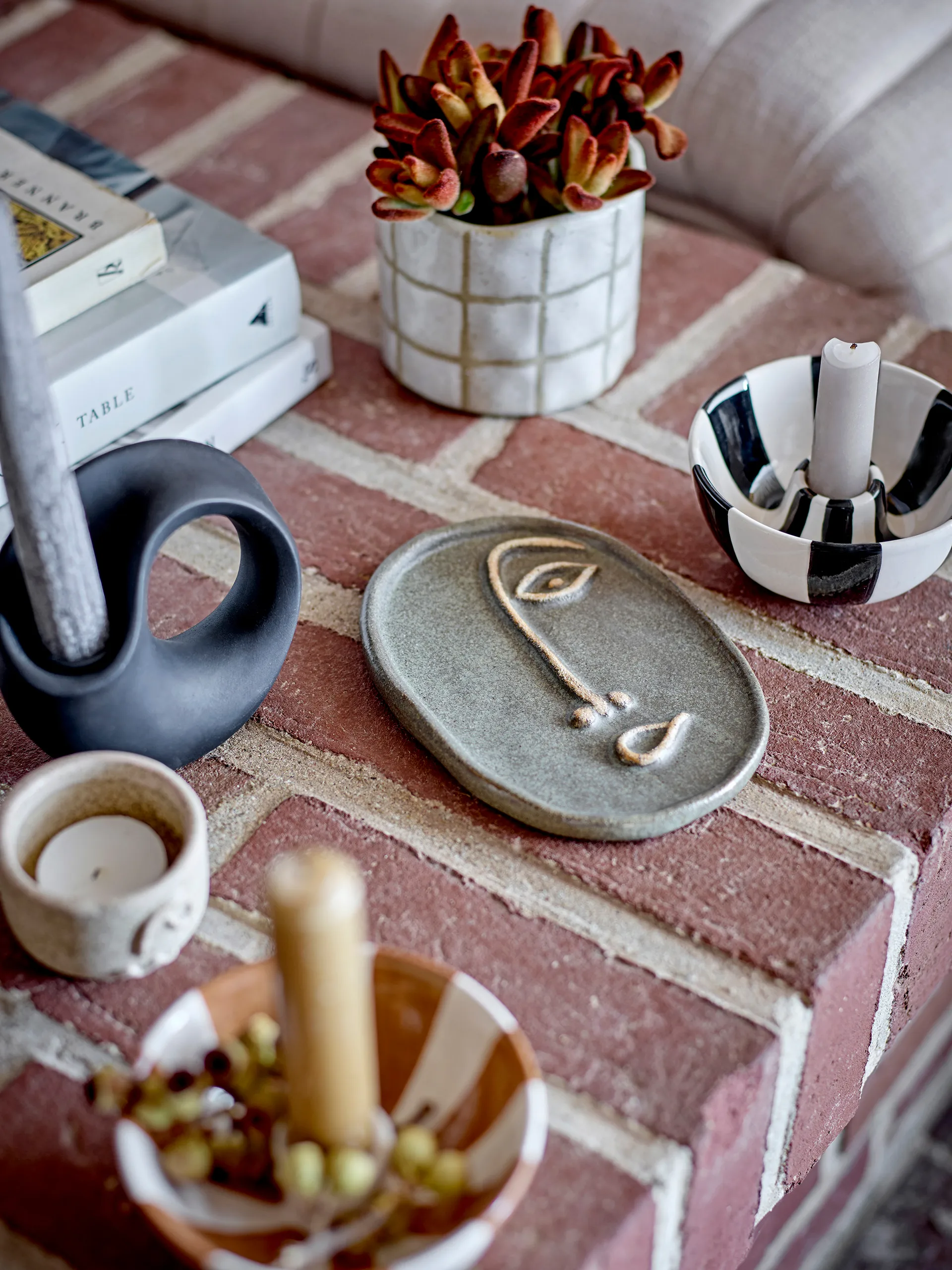 Eja 캔들 스틱 Ø10.5 cm, Brown-white Bloomingville | 블루밍빌