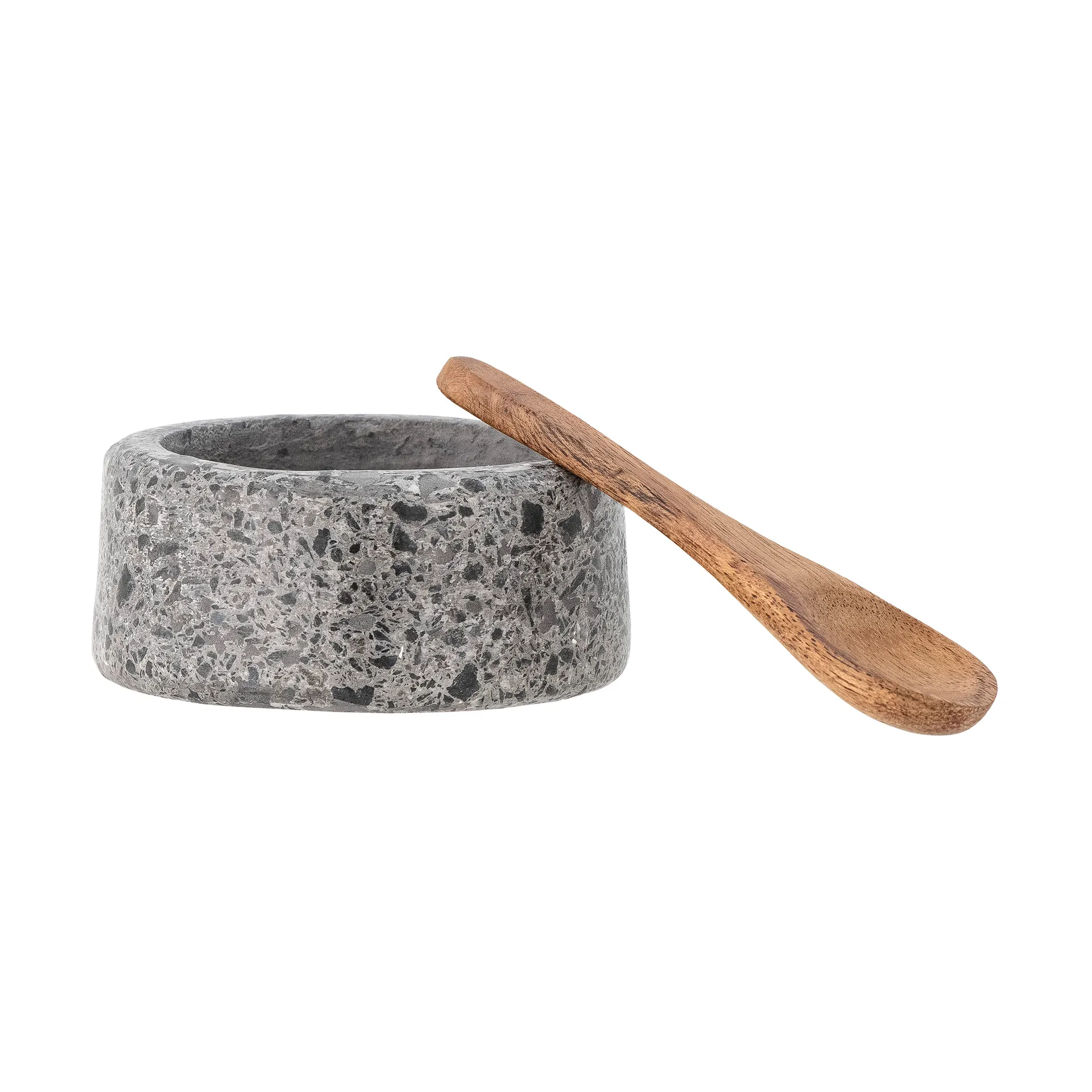 Ghizelle 솔트 셀러 & 스푼 7 cm, Stone-acacia Bloomingville | 블루밍빌