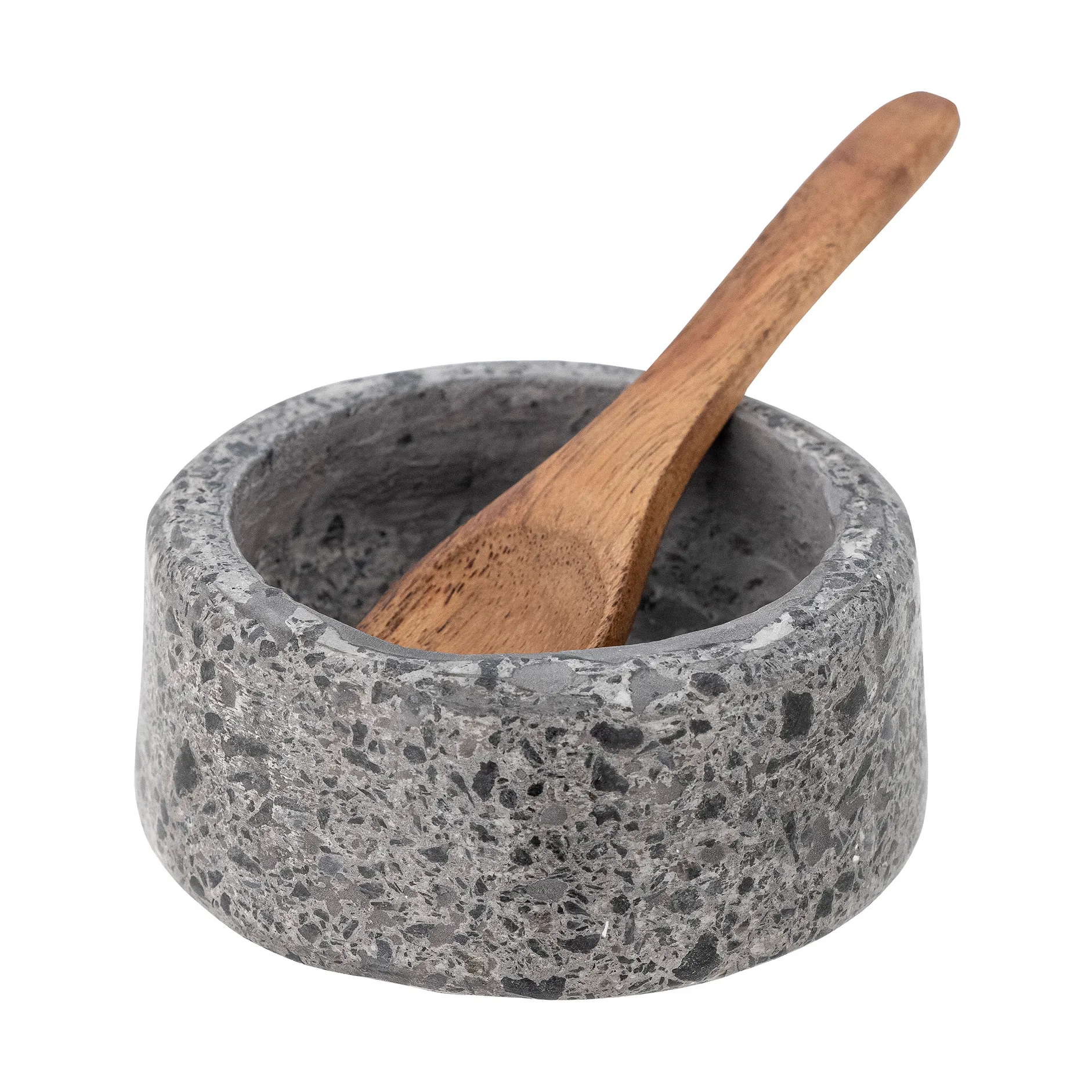 Ghizelle 솔트 셀러 & 스푼 7 cm, Stone-acacia Bloomingville | 블루밍빌