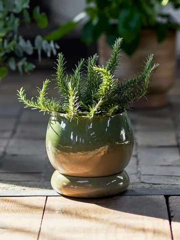 Imke 화분과 받침대 - Green, 18.5x17.5 cm - Bloomingville | 블루밍빌