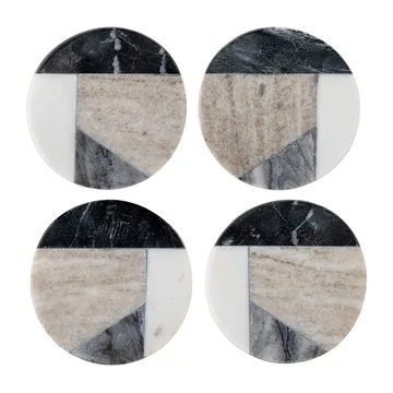 Izabella 코스터 Ø10 cm 4개 세트 - Grey marble - Bloomingville | 블루밍빌