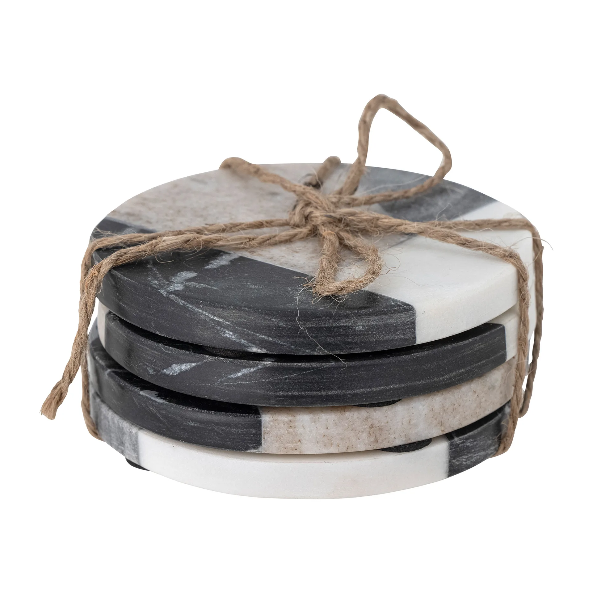 Izabella 코스터 Ø10 cm 4개 세트, Grey marble Bloomingville | 블루밍빌