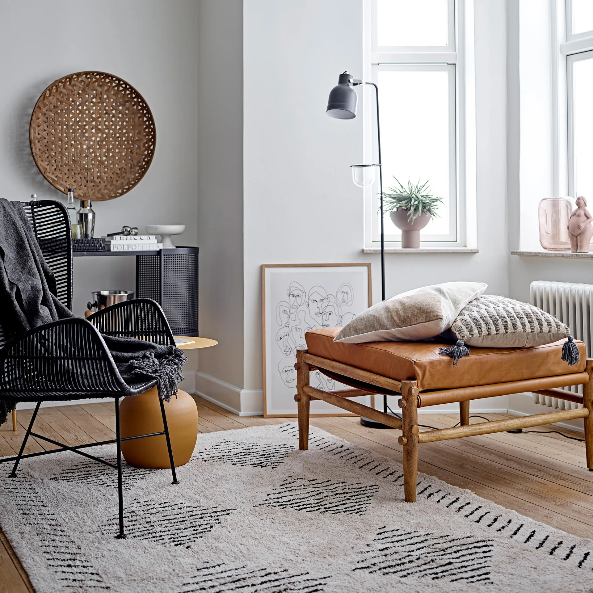 Jegor 패턴드 러그 140x200 cm, nature Bloomingville | 블루밍빌