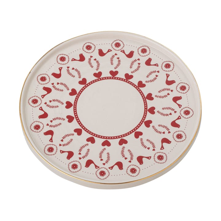Jolly 스톤웨어 케이크 접시 Ø26 cm, White-red Bloomingville | 블루밍빌