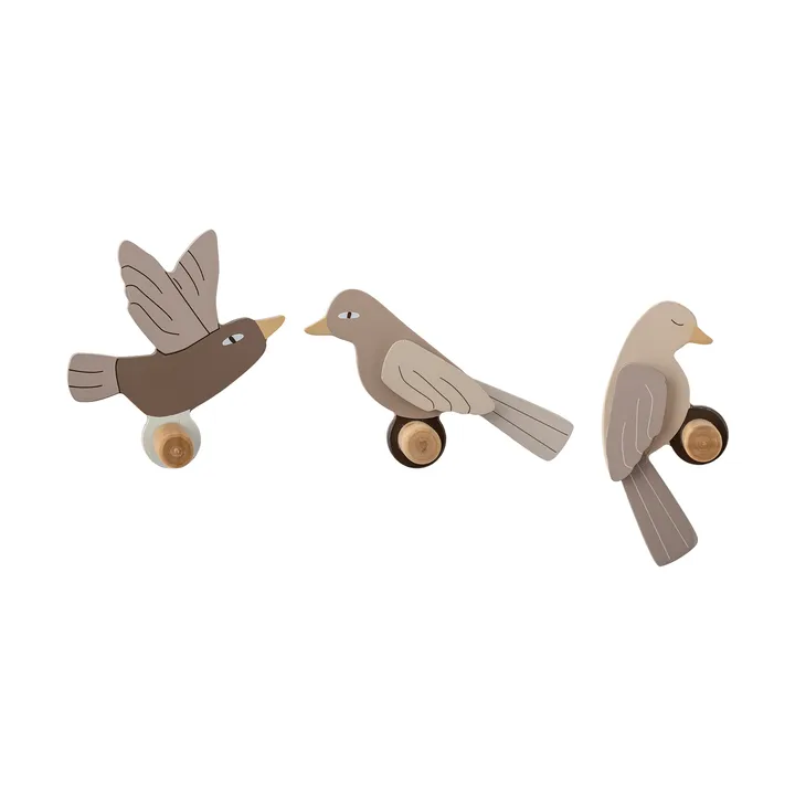 Lewi 후크 3개 세트 - Birds, brown - Bloomingville | 블루밍빌