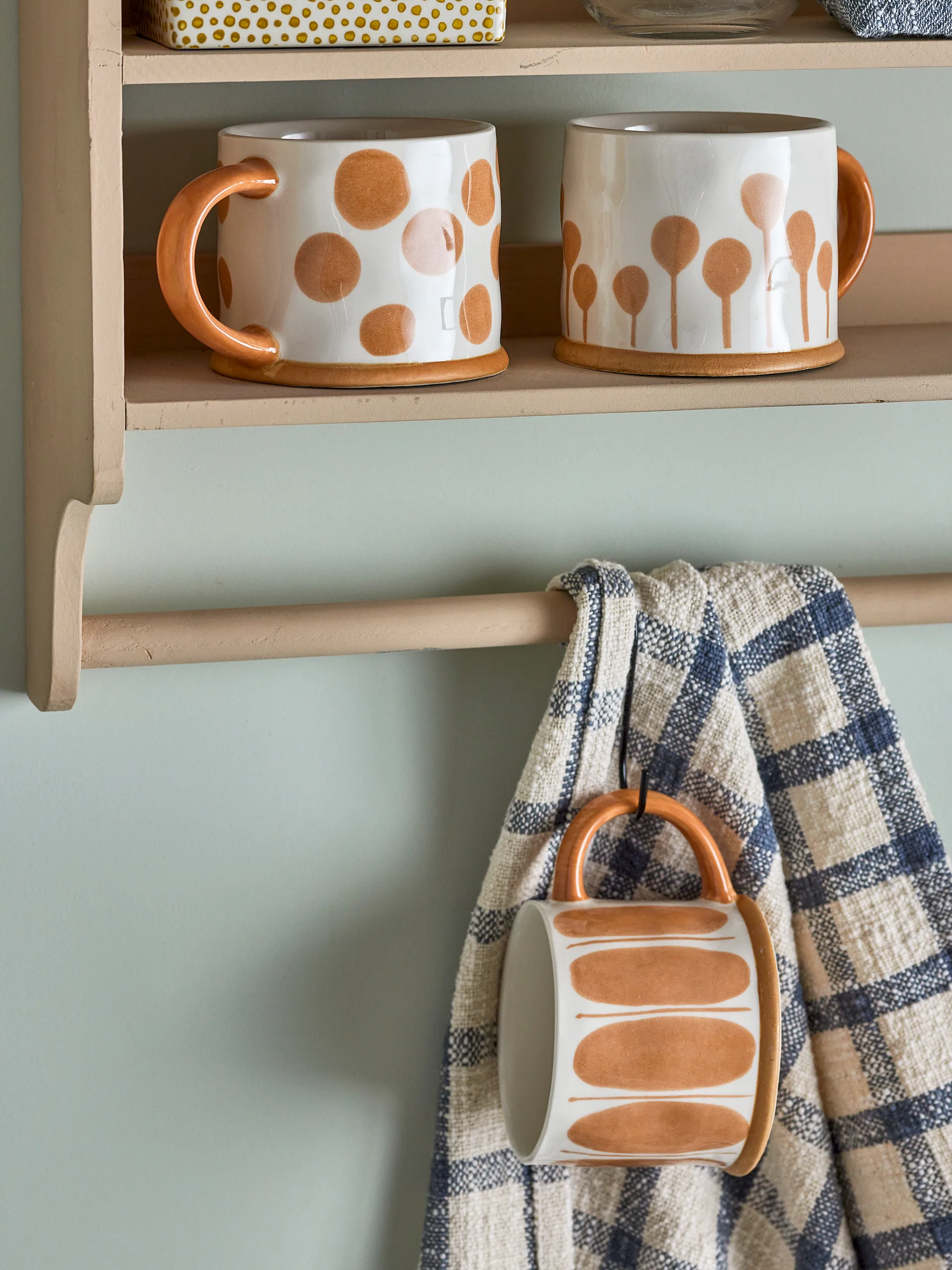 Linora 머그잔 450ml 3팩, White-brown Bloomingville | 블루밍빌