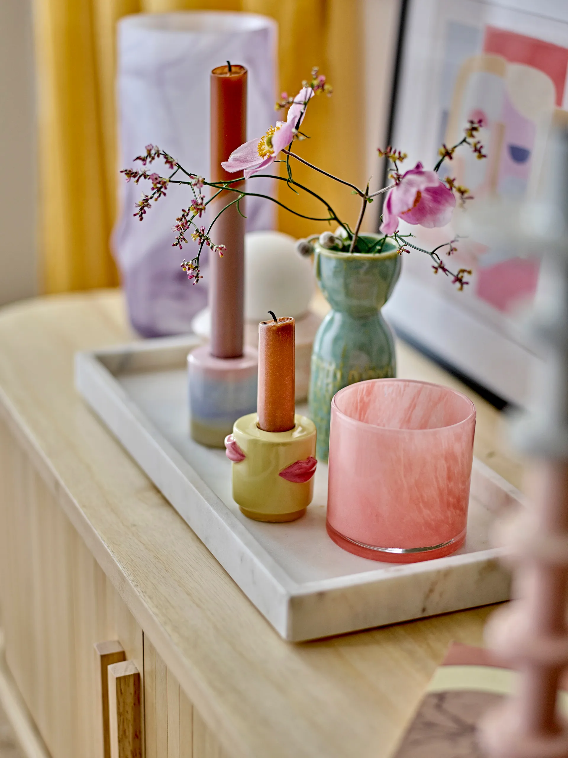 Majsa 장식 트레이 18x38 cm, White marble Bloomingville | 블루밍빌