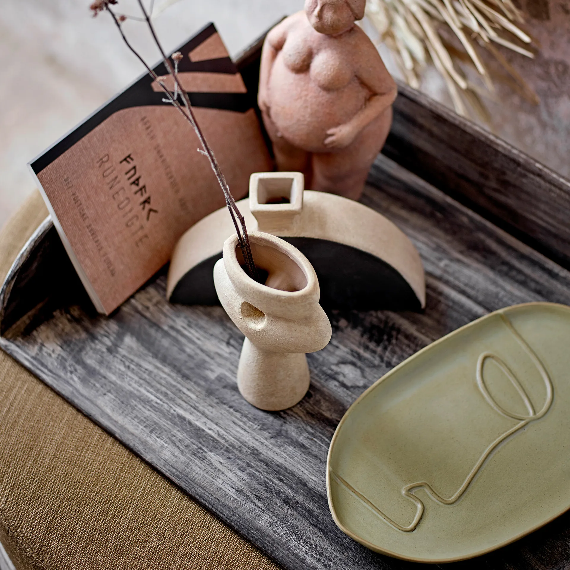 Ngan 트레이 18.5x30 cm, green Bloomingville | 블루밍빌