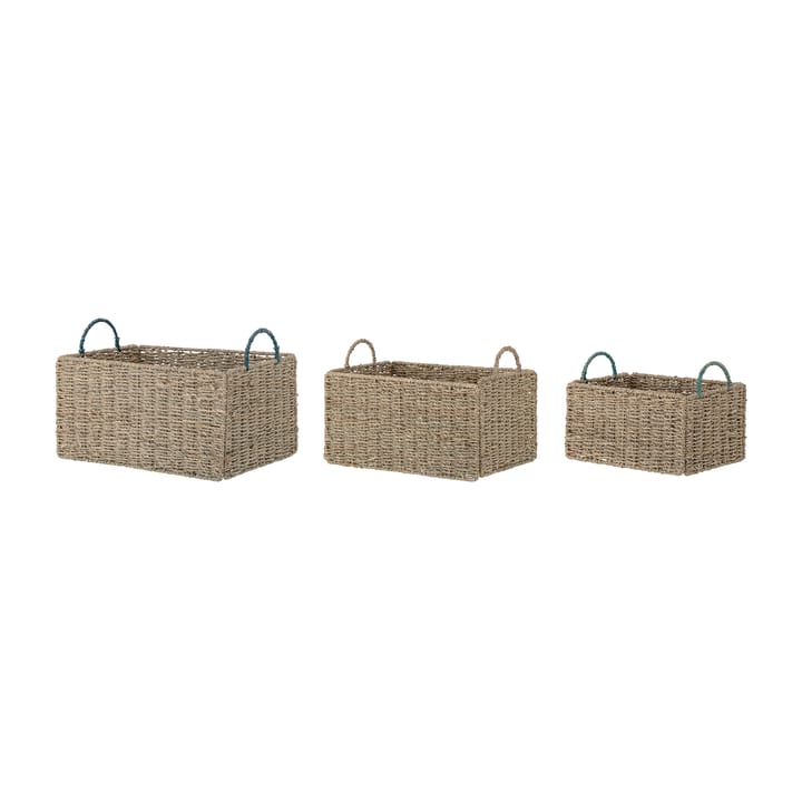 팬터 바스켓 세트 of three, Natural-green Bloomingville | 블루밍빌