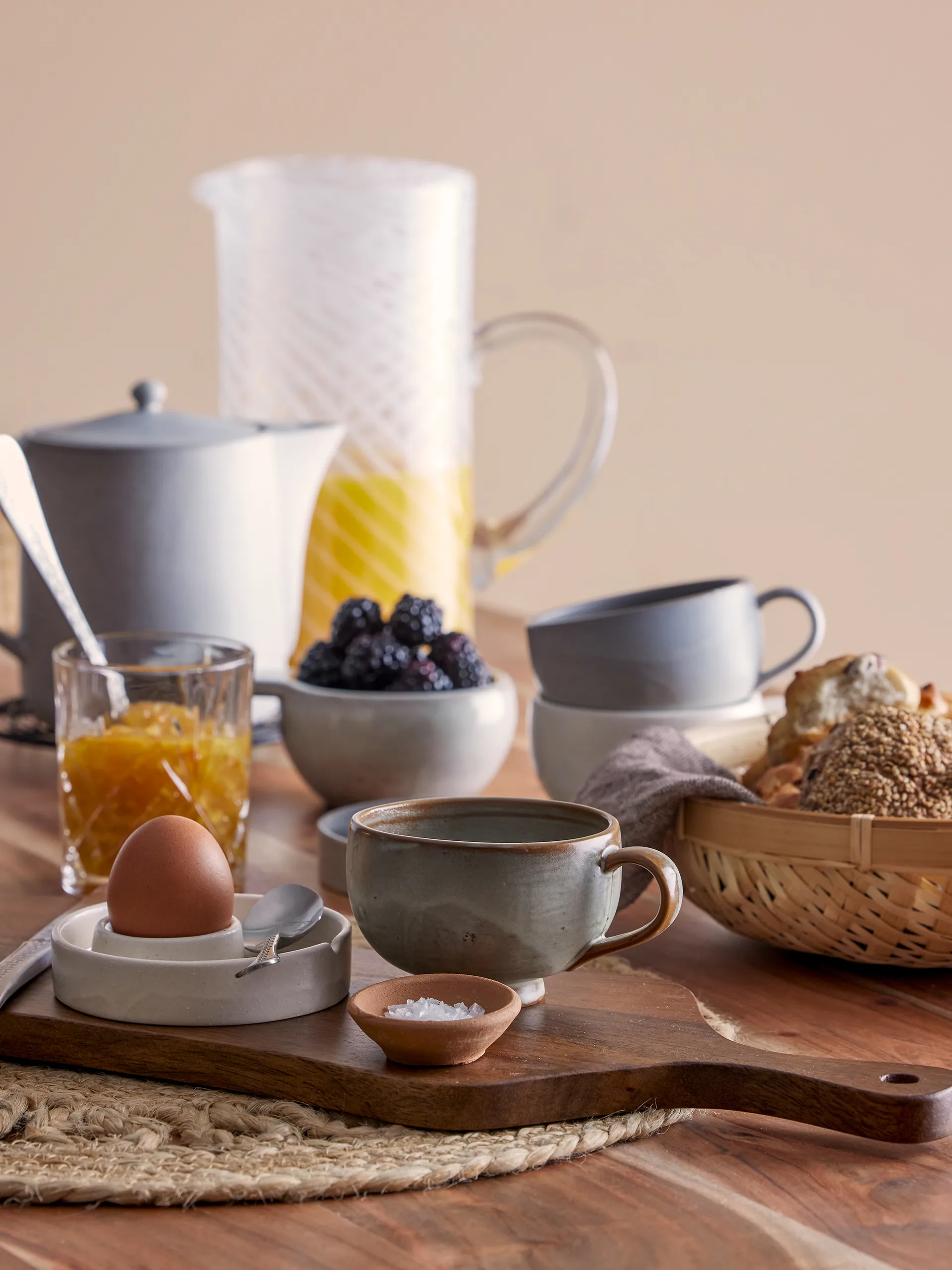 릴라 에그 컵 세트 om 2, grey-white Bloomingville | 블루밍빌