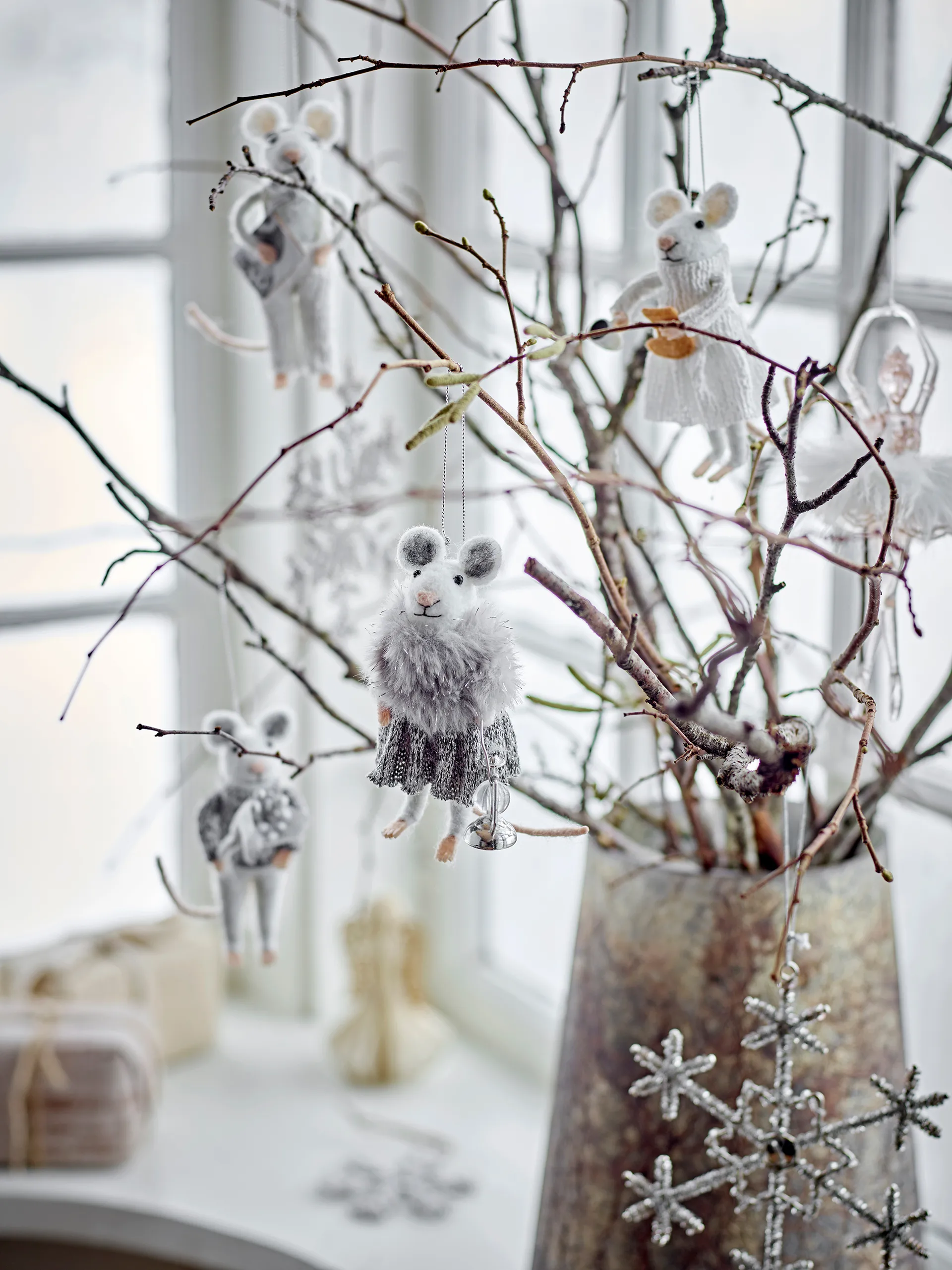 Peo 크리스마스 바우블 마우스 2개 세트, White Bloomingville | 블루밍빌