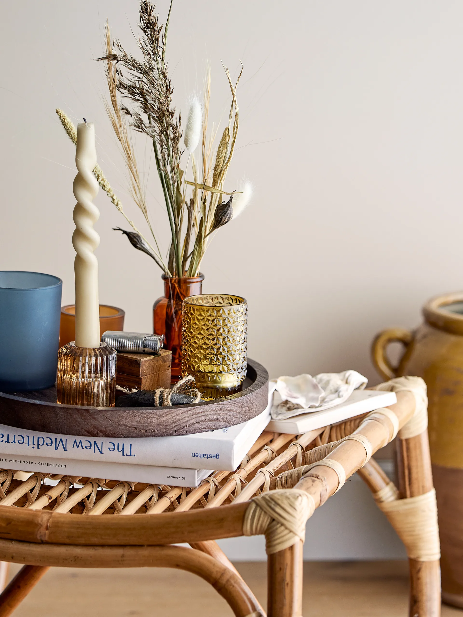 Sanga 트레이 & 캔들홀더 5개 세트, Brown-multi Bloomingville | 블루밍빌