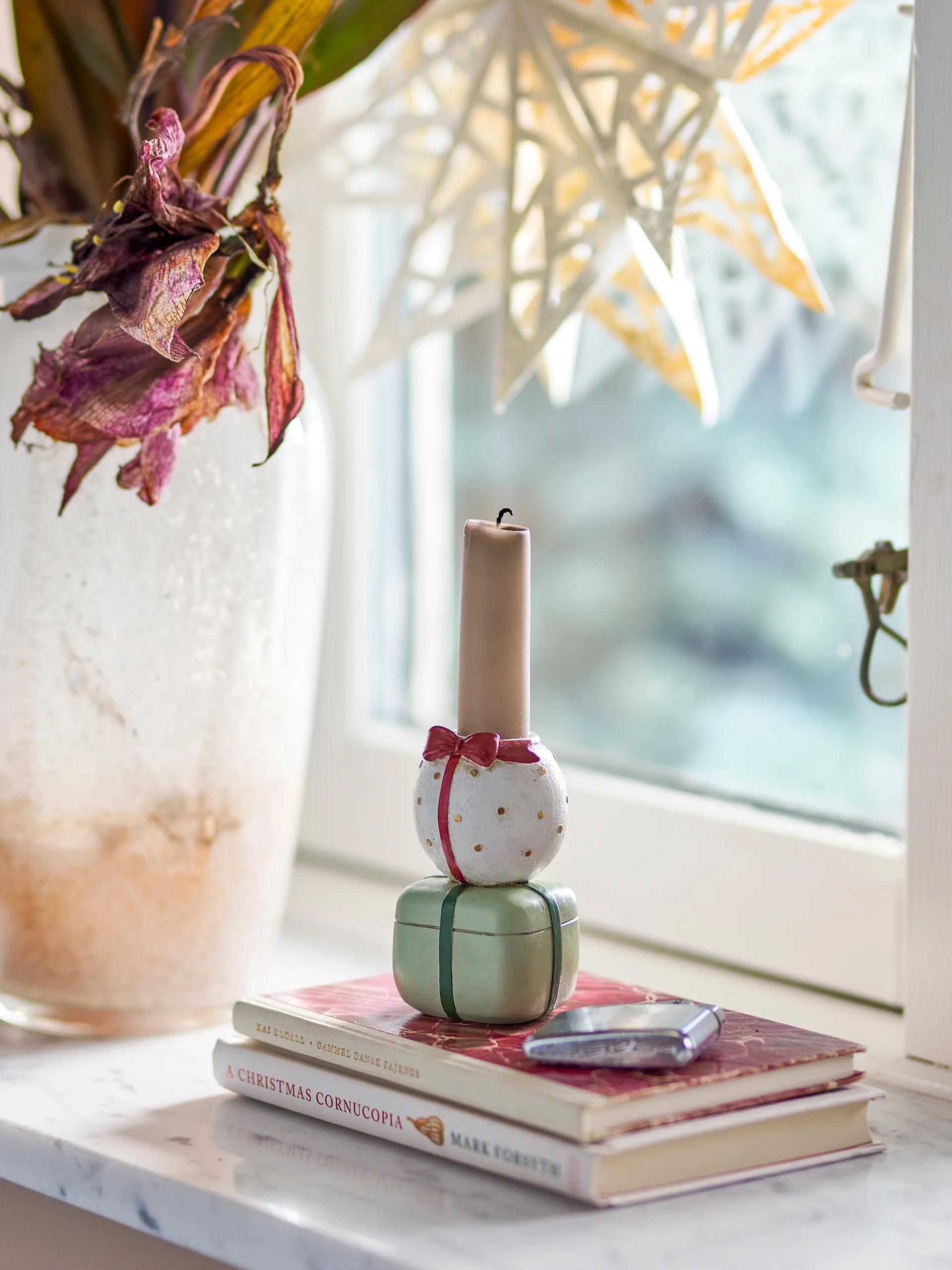 Wish 캔들 홀더, White-green Bloomingville | 블루밍빌