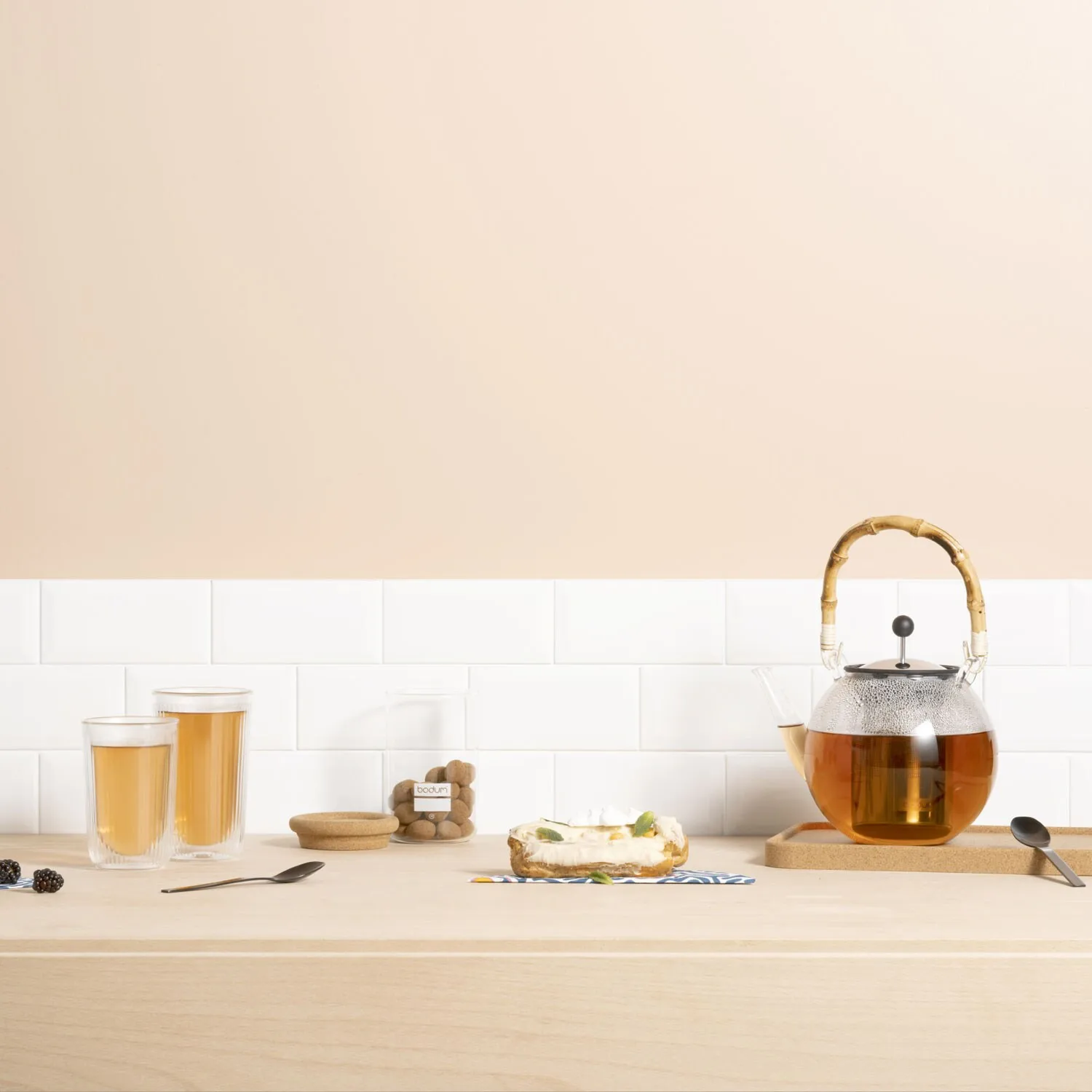 아쌈 티팟 & 밤부 핸들 1 l, Clear Bodum | 보덤