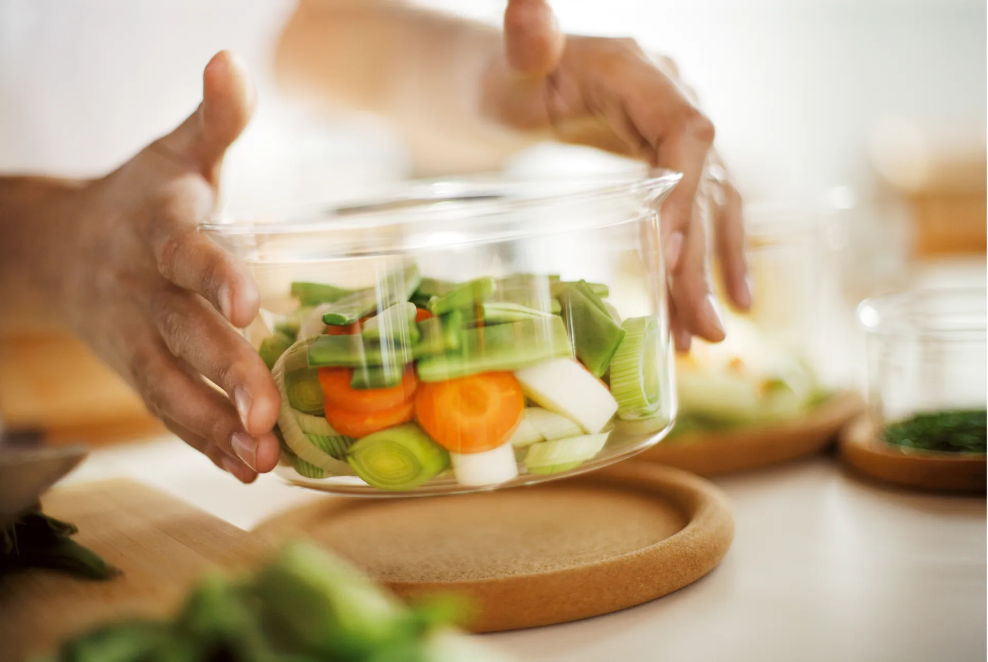 핫팟 보울 세트 & 코르크 덮개 3개 세트, Glas Bodum | 보덤