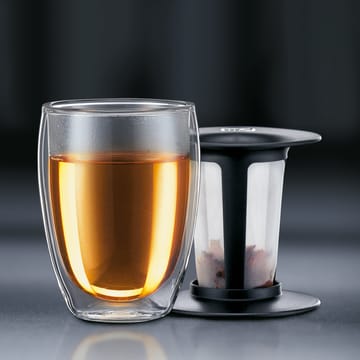 티포원 유리컵과 티 스트레이너 - black - Bodum | 보덤