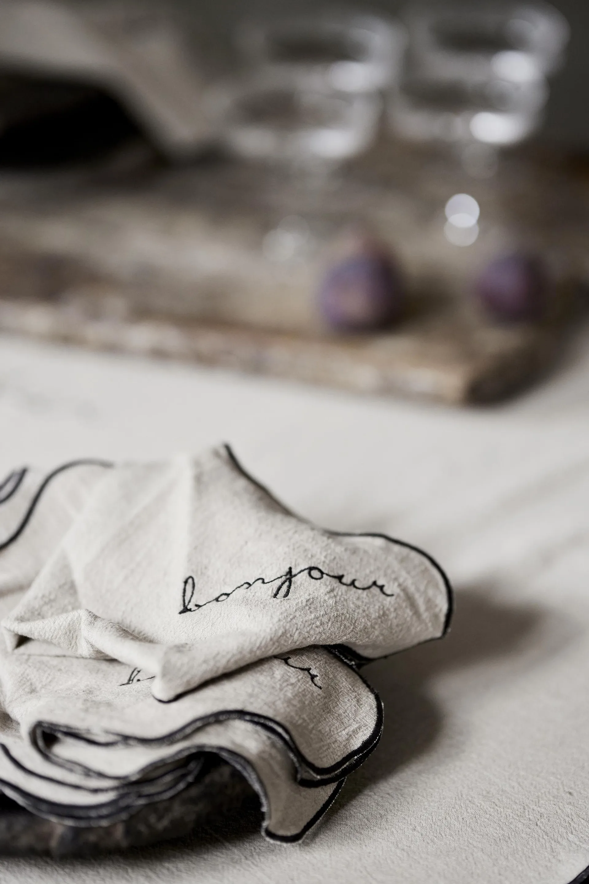 보르도 코튼 냅킨 40x40 cm, Beige Boel & Jan | 보엘앤얀