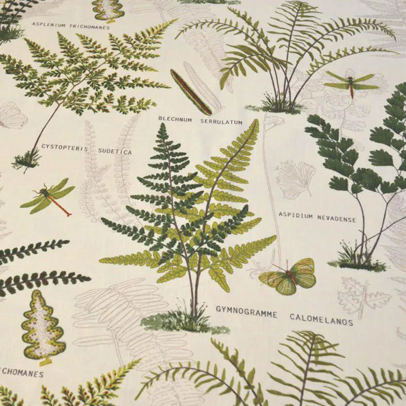 Bimba fabric 빔바 패브릭, white with green leaves Boel & Jan | 보엘앤얀