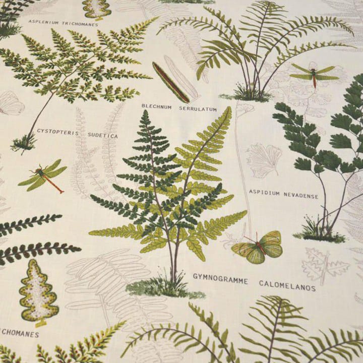 Bimba fabric 빔바 패브릭, white with green leaves Boel & Jan | 보엘앤얀