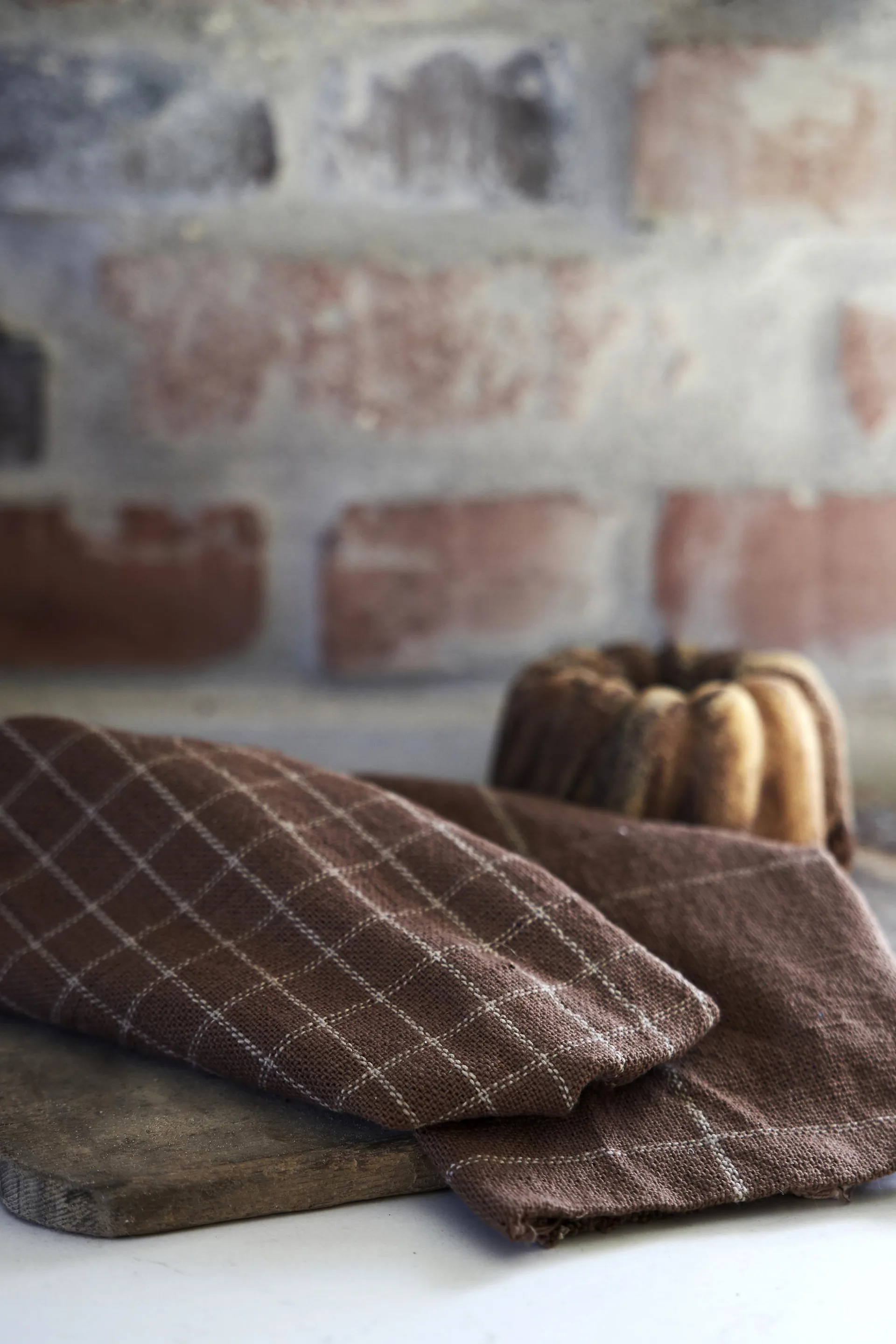 Lunnevik 스몰 코튼 냅킨 40x40 cm 4개 세트, Brown Boel & Jan | 보엘앤얀