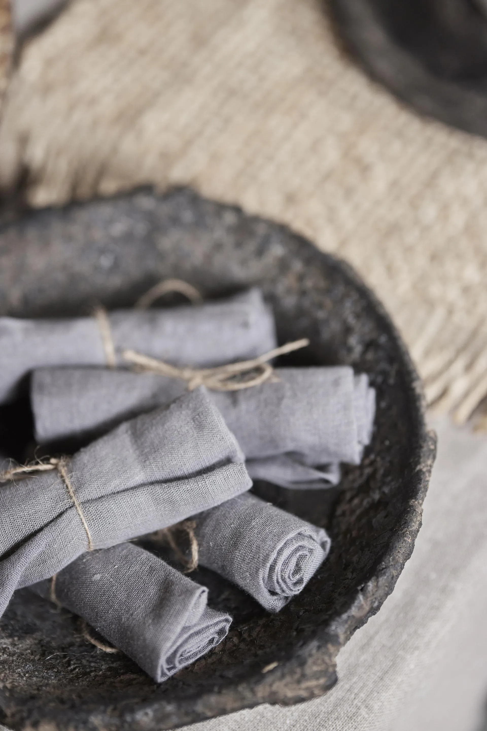 Mandela 리넨 냅킨 40x40 cm, Gray Boel & Jan | 보엘앤얀