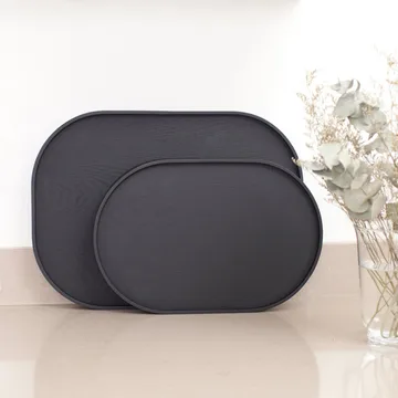 CurveLine™ 서빙 트레이 논슬립 47x34 cm - Black willow wood - Bosign | 보사인