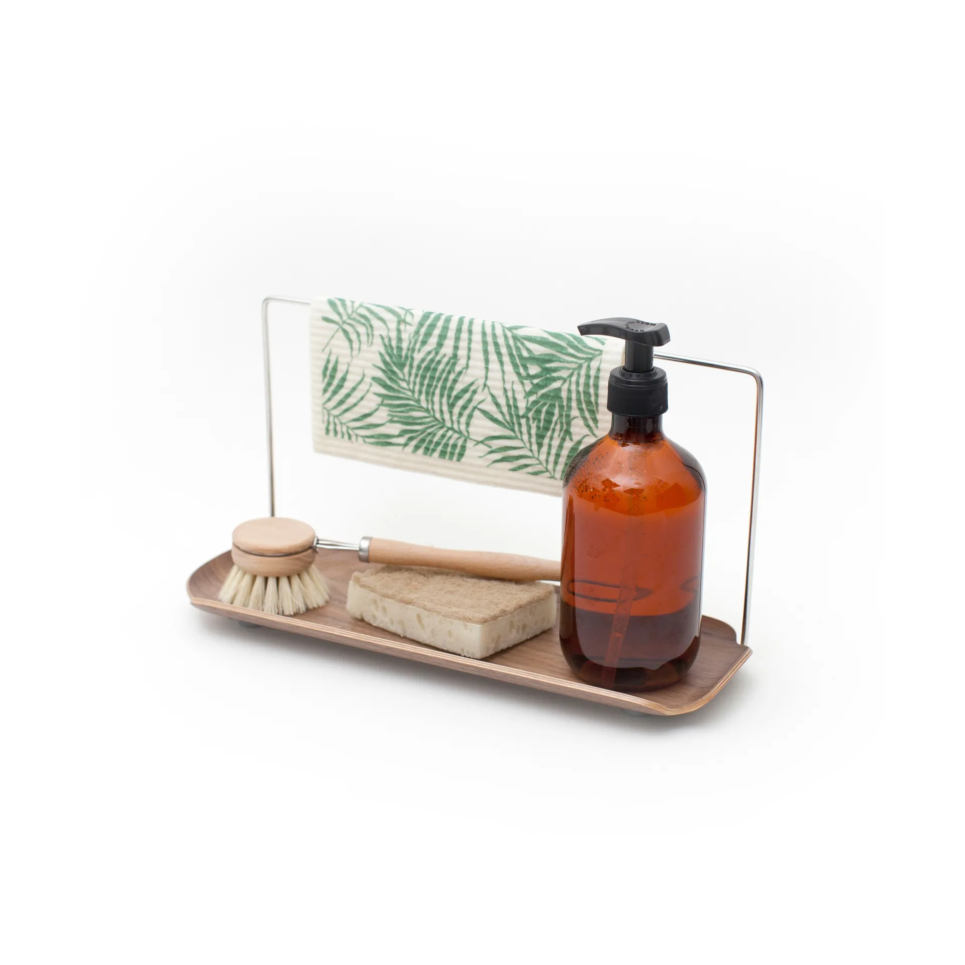 리프 디시 랙 디시클로스 홀더 포함, Walnut-stainless steel Bosign | 보사인