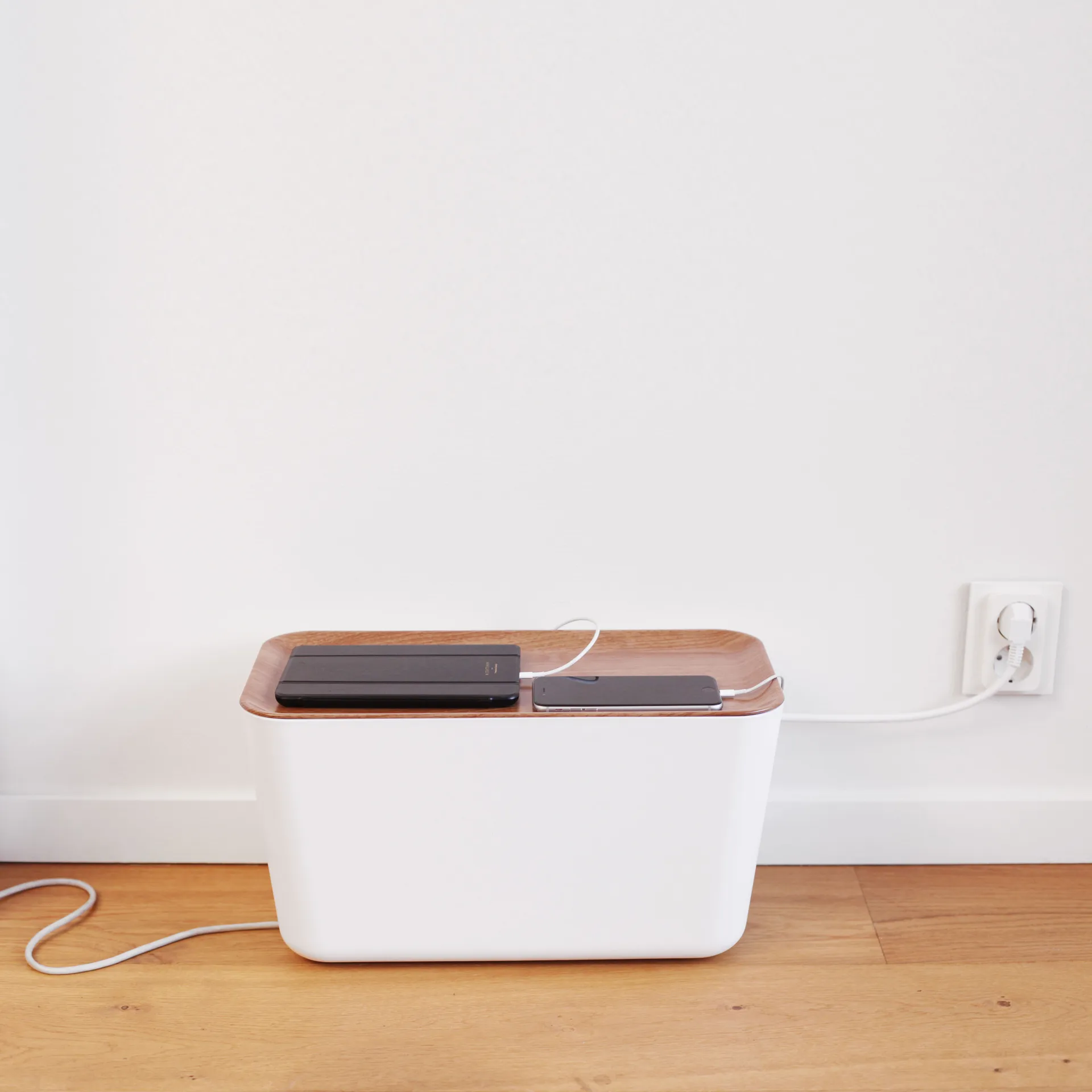 케이블 오거나이저 XXL 케이블 타이디, Wood-white Bosign | 보사인