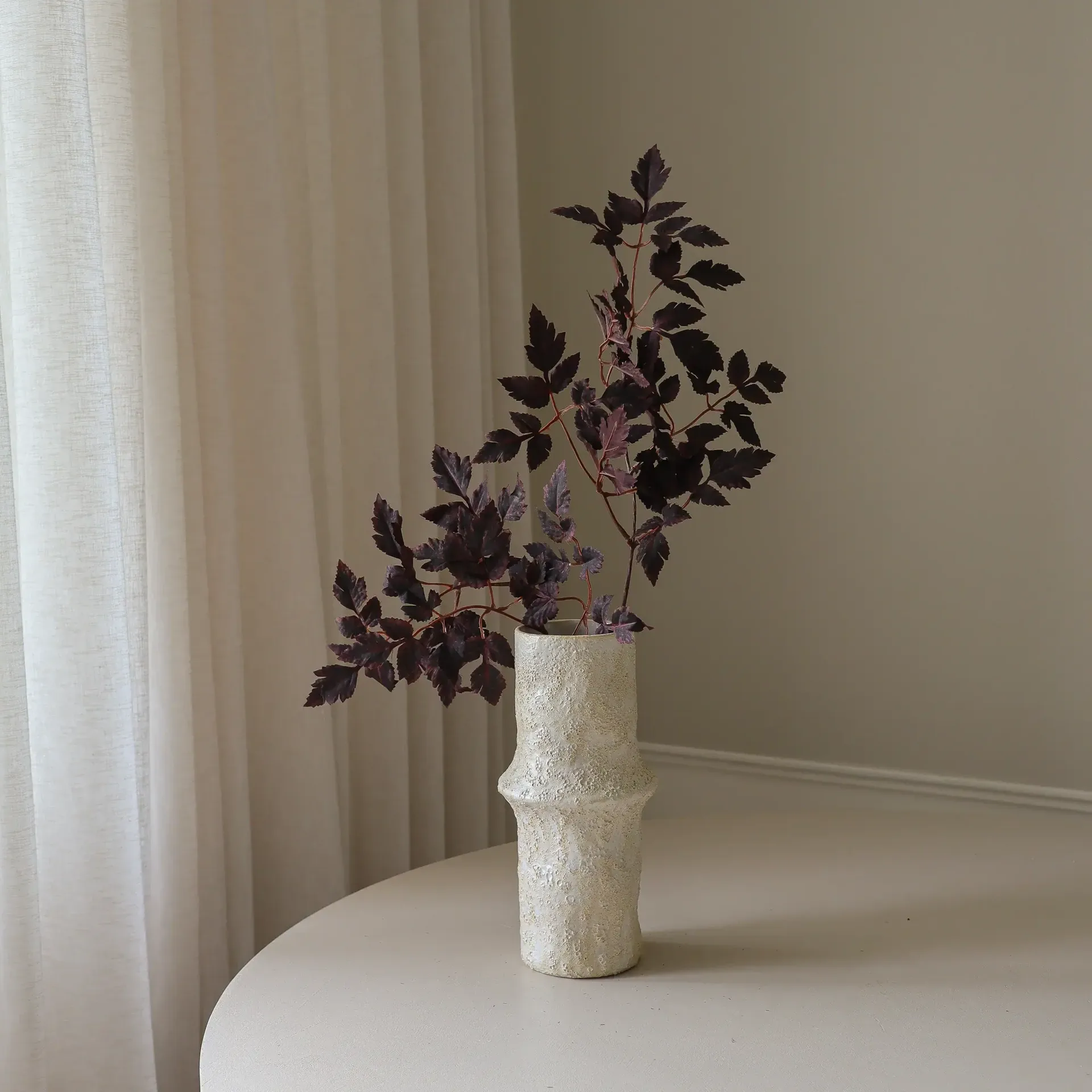 버건디 자두 잎 인조 부케, 레드, 85 cm, 1개 Botané | 보타네