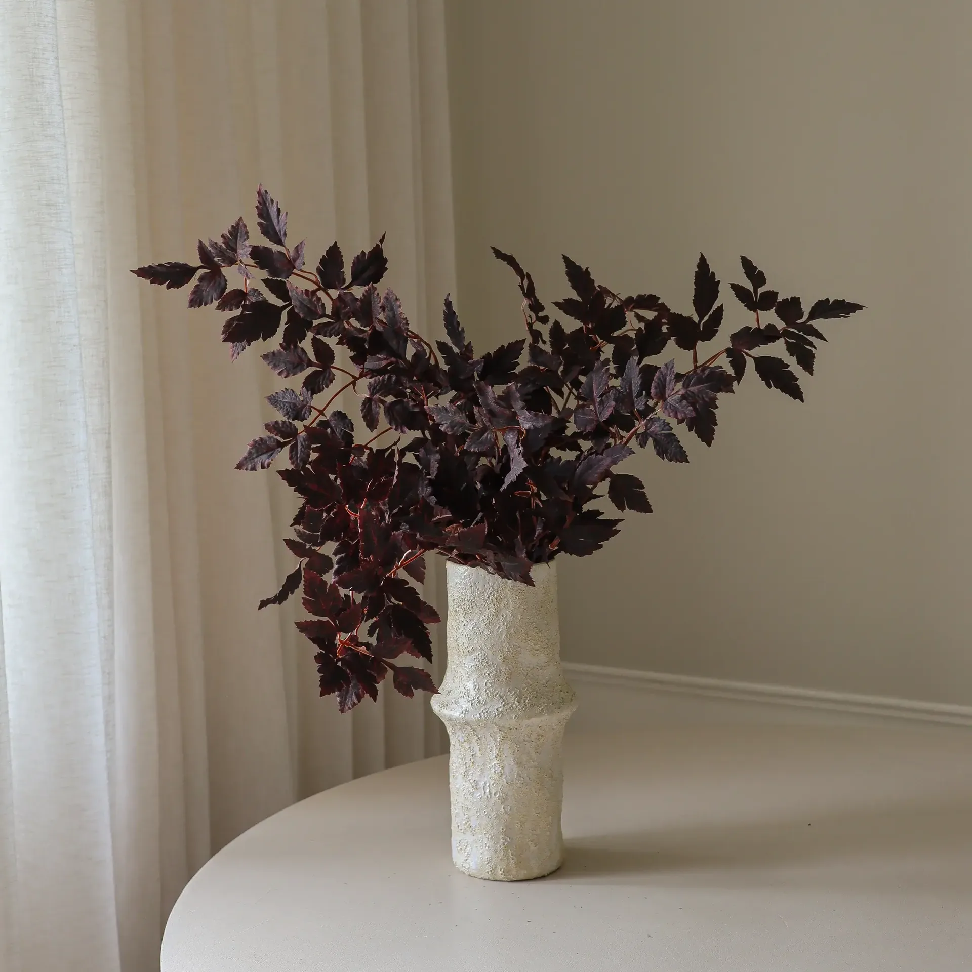 버건디 자두 잎 인조 부케, 레드, 85 cm, 1개 Botané | 보타네