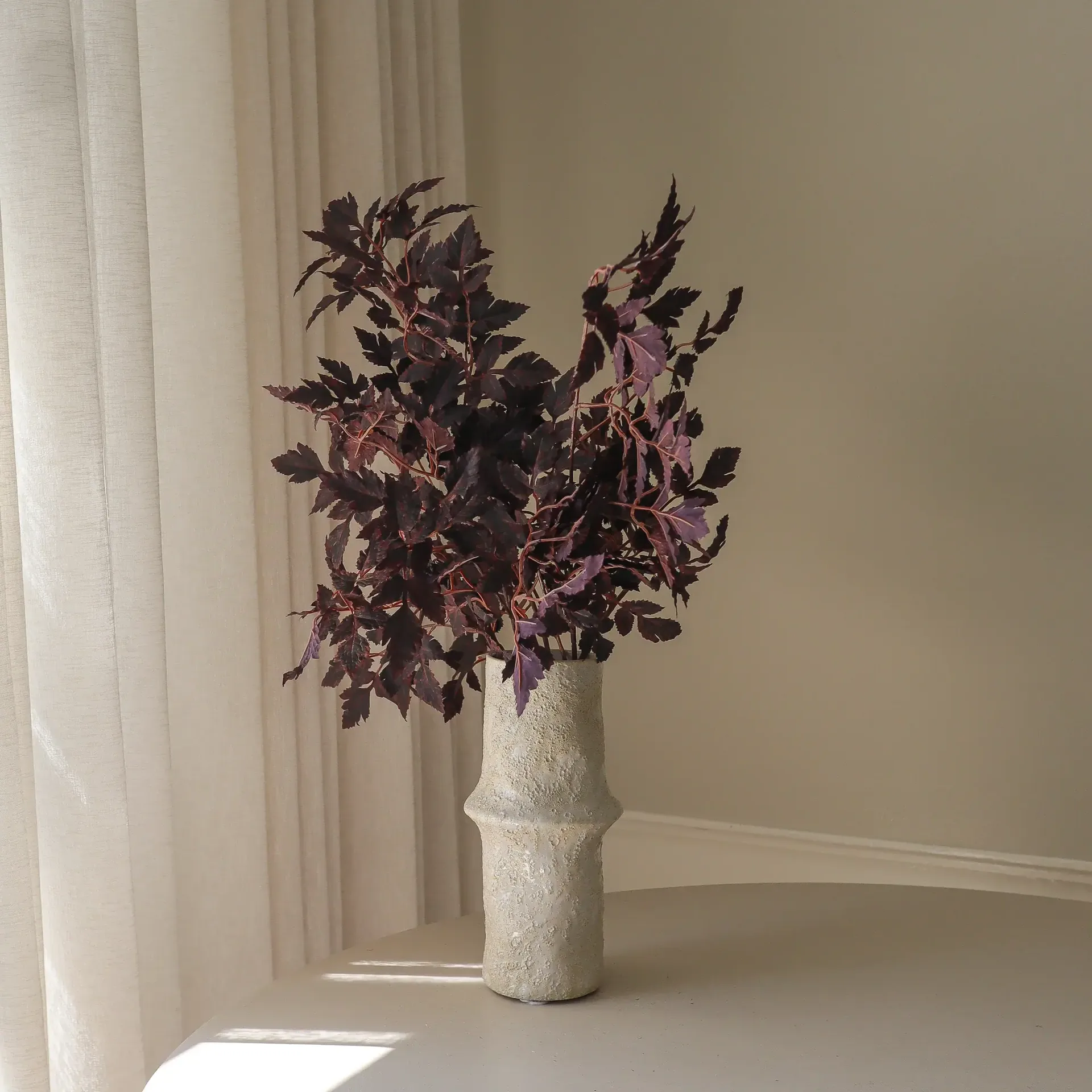 버건디 자두 잎 인조 부케, 85 cm, 4개 Botané | 보타네