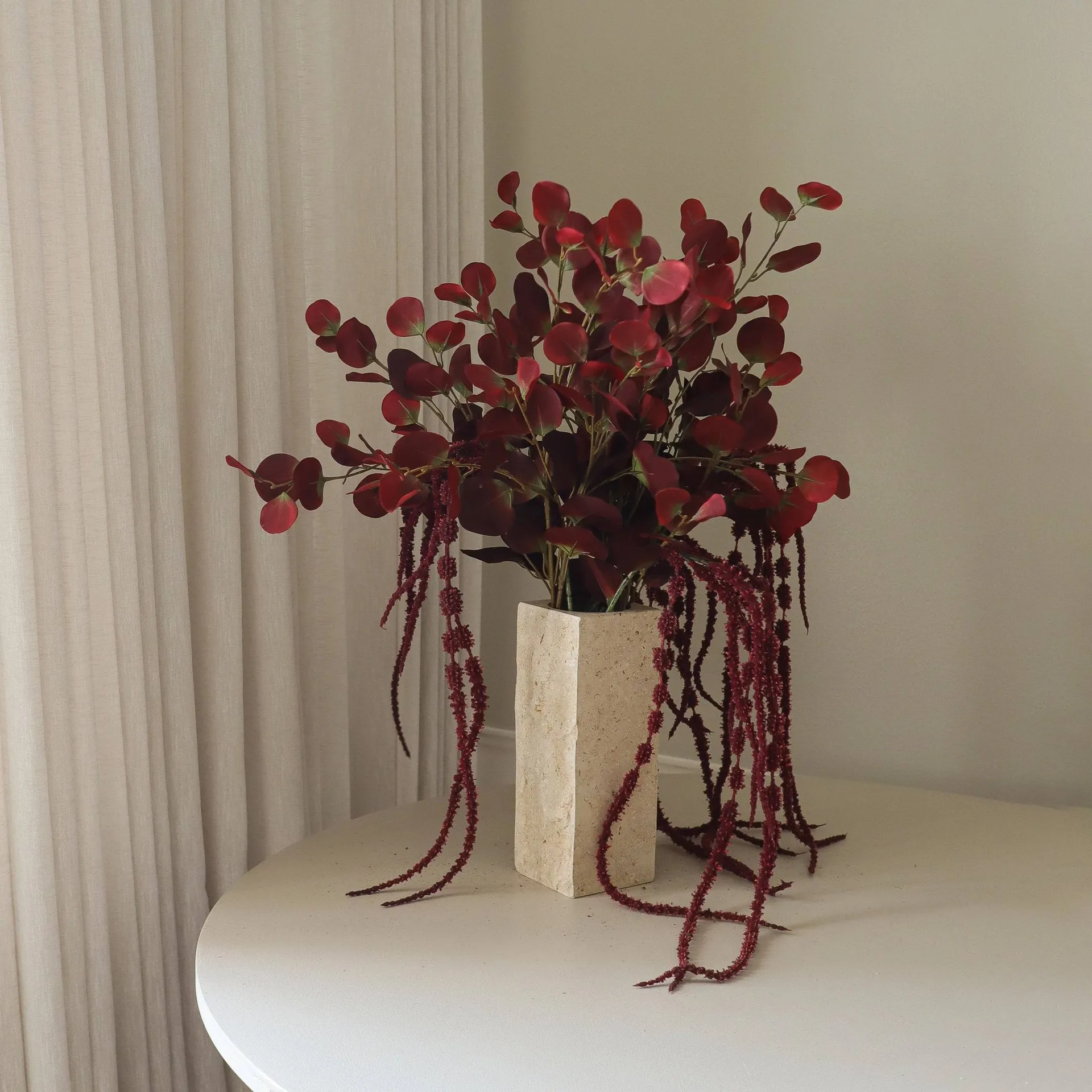 Burgundy veil artificial bouquet, Eucalyptus, amaranth, 84 cm Botané | 보타네