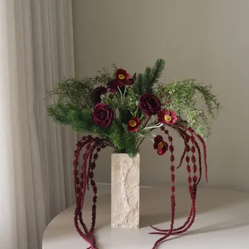 Burnt bloom 인조 부케 - Ranunculus, poppies, allium, amaranth, 90 cm - Botané | 보타네