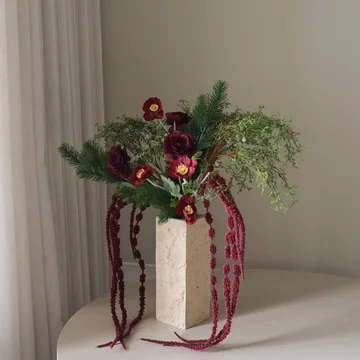 Burnt bloom 인조 부케 - Ranunculus, poppies, allium, amaranth, 90 cm - Botané | 보타네