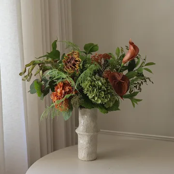 Cedar Grove 인조 꽃다발 - 수국-반선인장다알리아-칼라, 90 cm, 14개 - Botané | 보타네