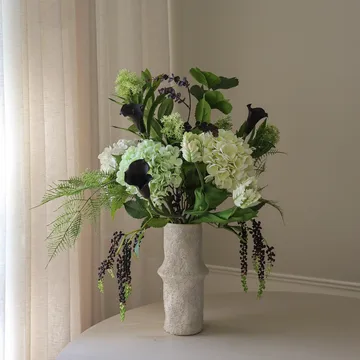 Moonlit Garden 인조 부케 - 수국-앵무튜울립-카라, 106 cm, 17개 - Botané | 보타네