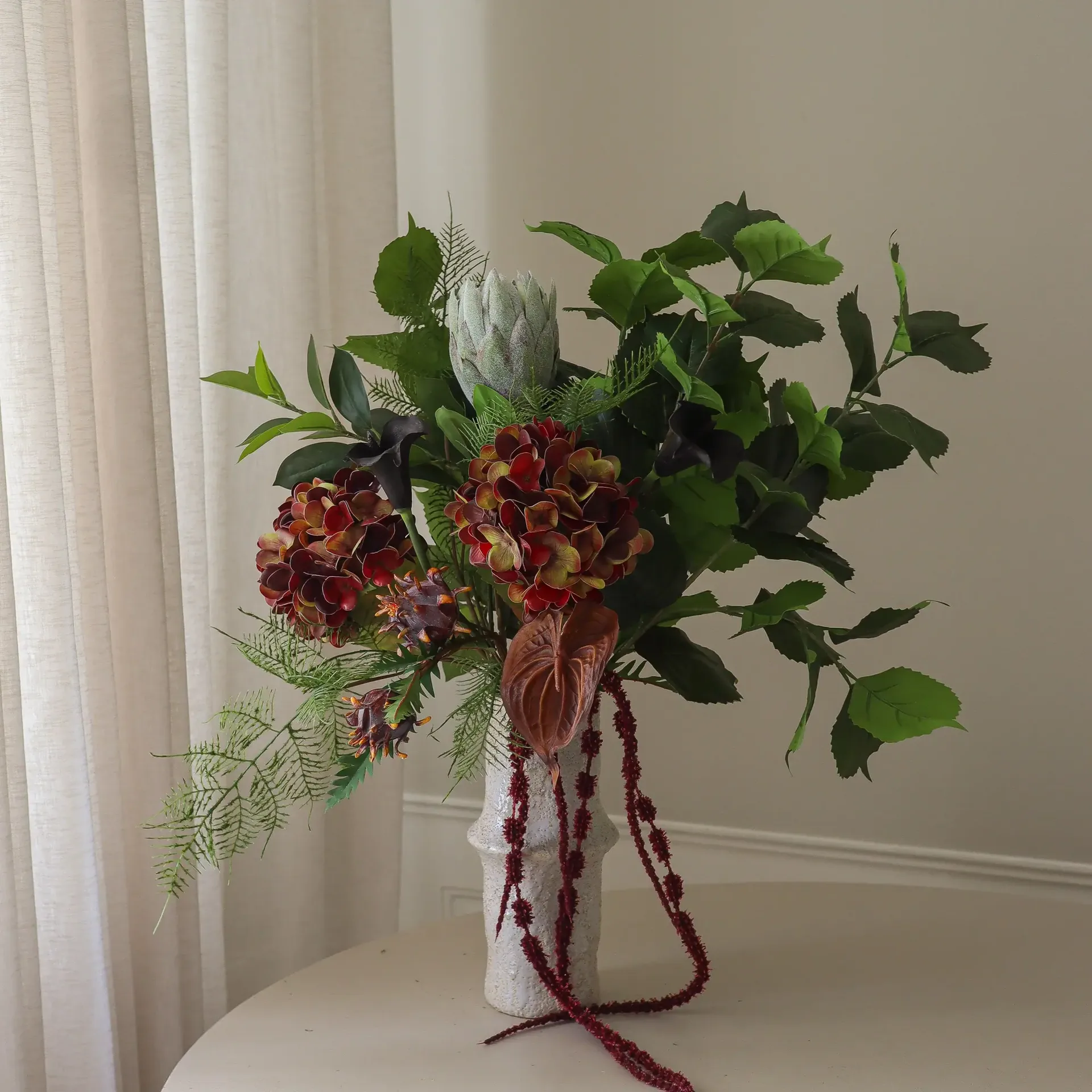 Noir Botanica 인조 부케, 수국-칼라-안스리움 112 cm, 15개 Botané | 보타네