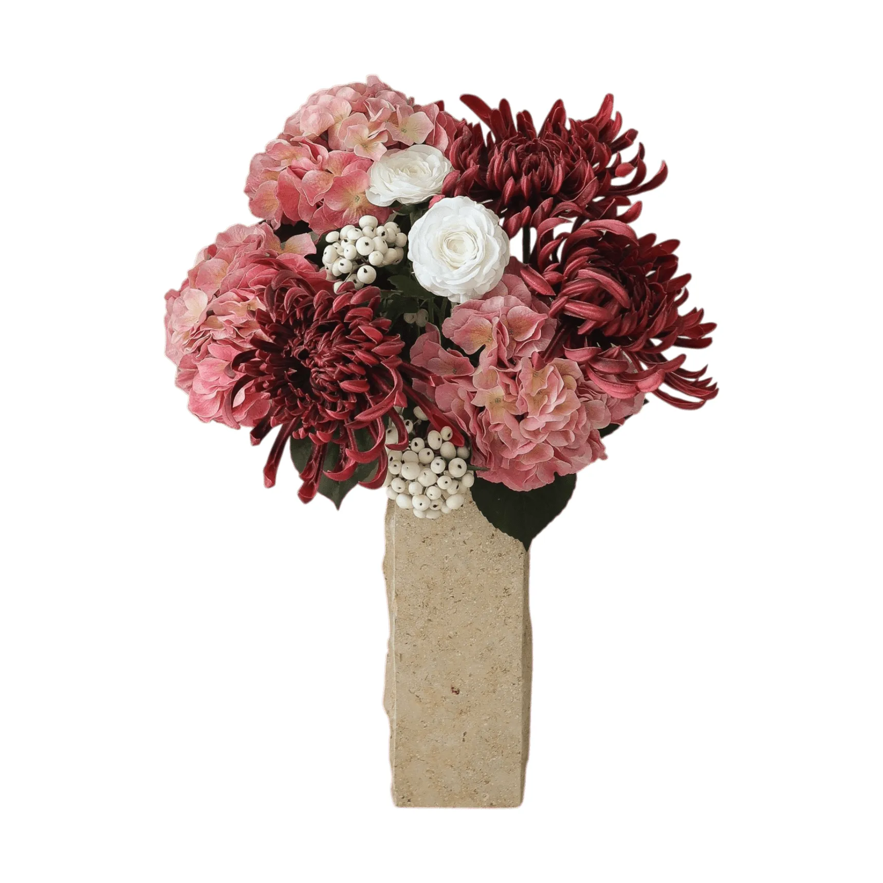 Rose reverie 인조 꽃다발, 수국, 스파이더 국화, 라넌큘러스, 77 cm Botané | 보타네