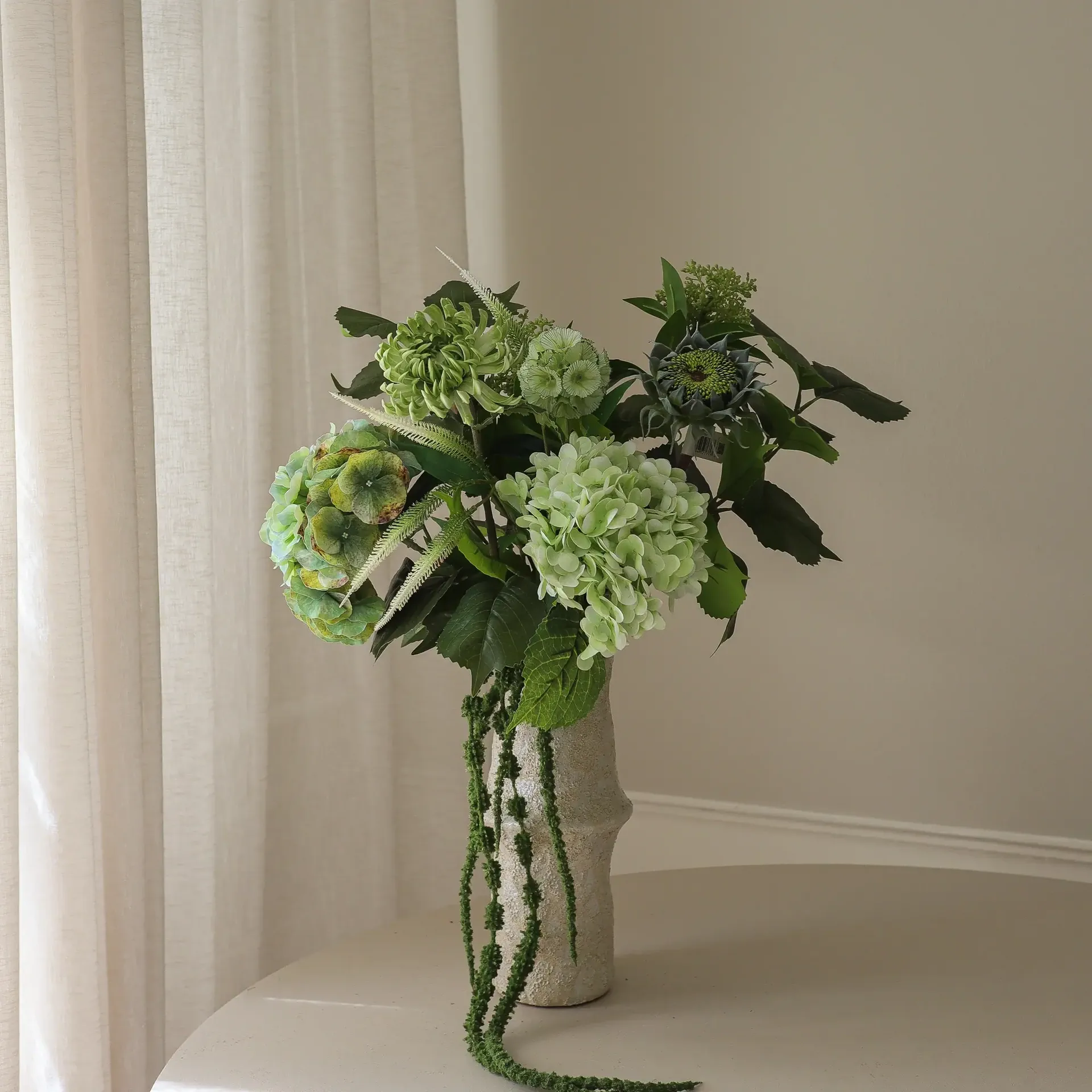 Sage Garden 인조 부케, 수국-반선인장 다알리아 112 cm, 10개 Botané | 보타네