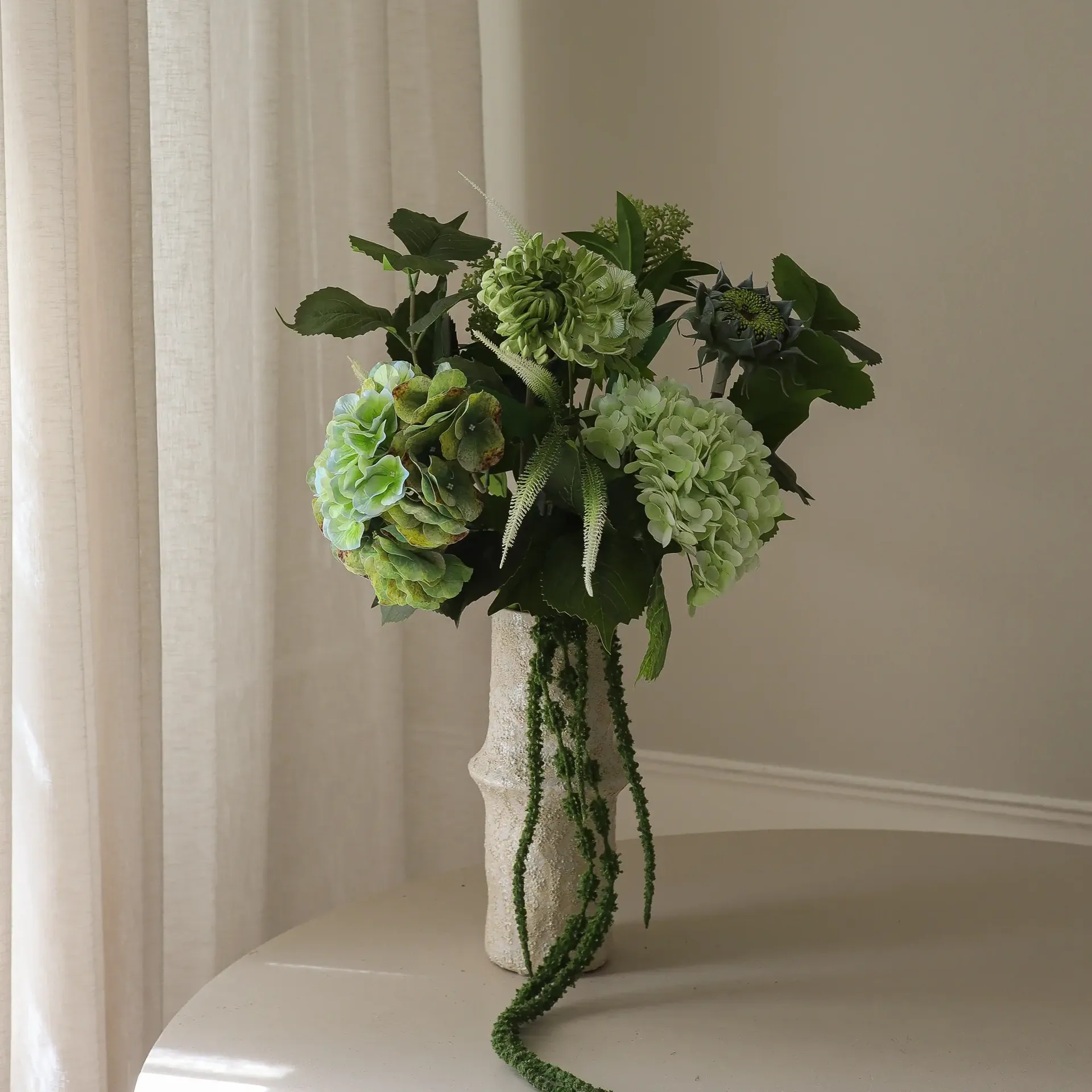 Sage Garden 인조 부케, 수국-반선인장 다알리아 112 cm, 10개 Botané | 보타네