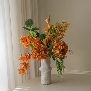 The Orangery 인조 꽃다발 - 심비디움 난초-글래디올러스-수국, 85 cm, 10개 - Botané | 보타네