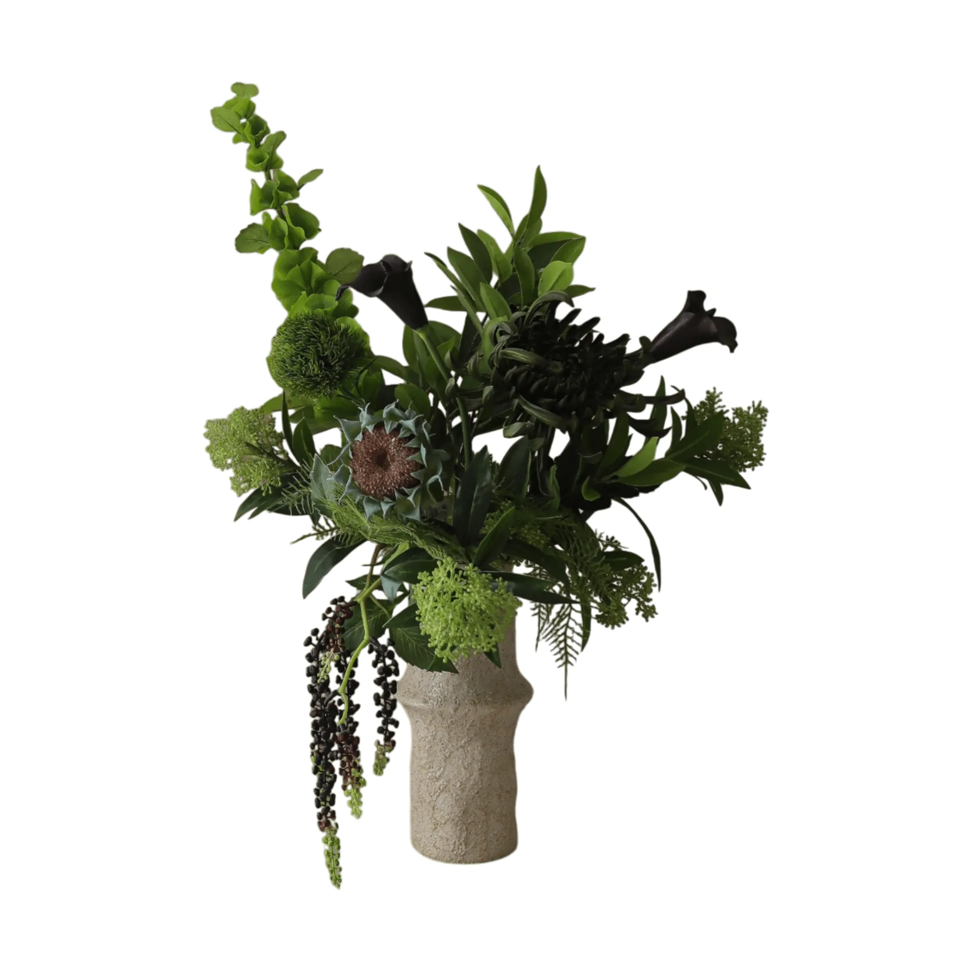 Verdant Noir 인조 부케, 칼라-거미국화-가을해바라기, 92 cm, 13개 Botané | 보타네