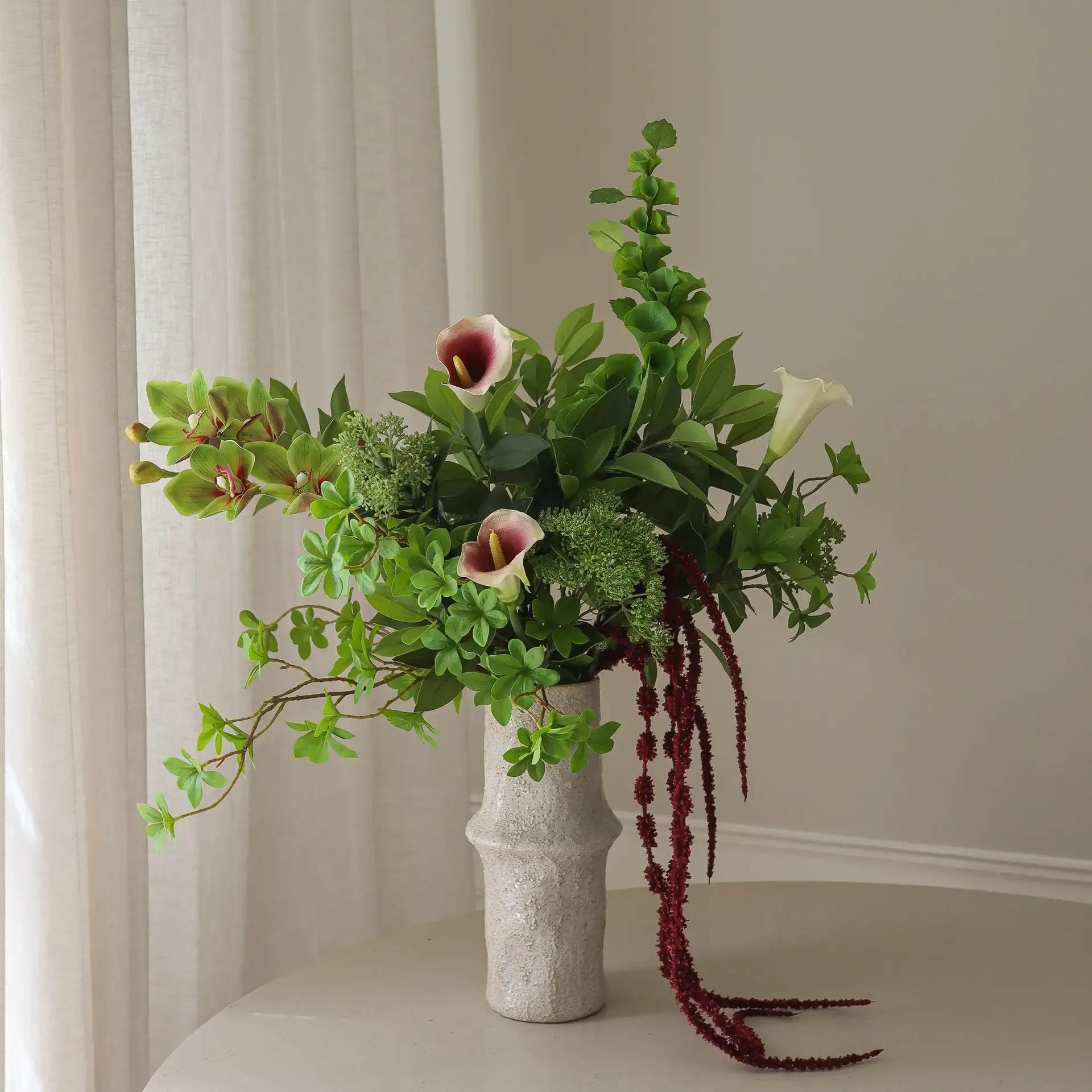 Wild Grove 인공 부케, 칼라·심비디움 난초·야생 당근, 112 cm, 16개 Botané | 보타네