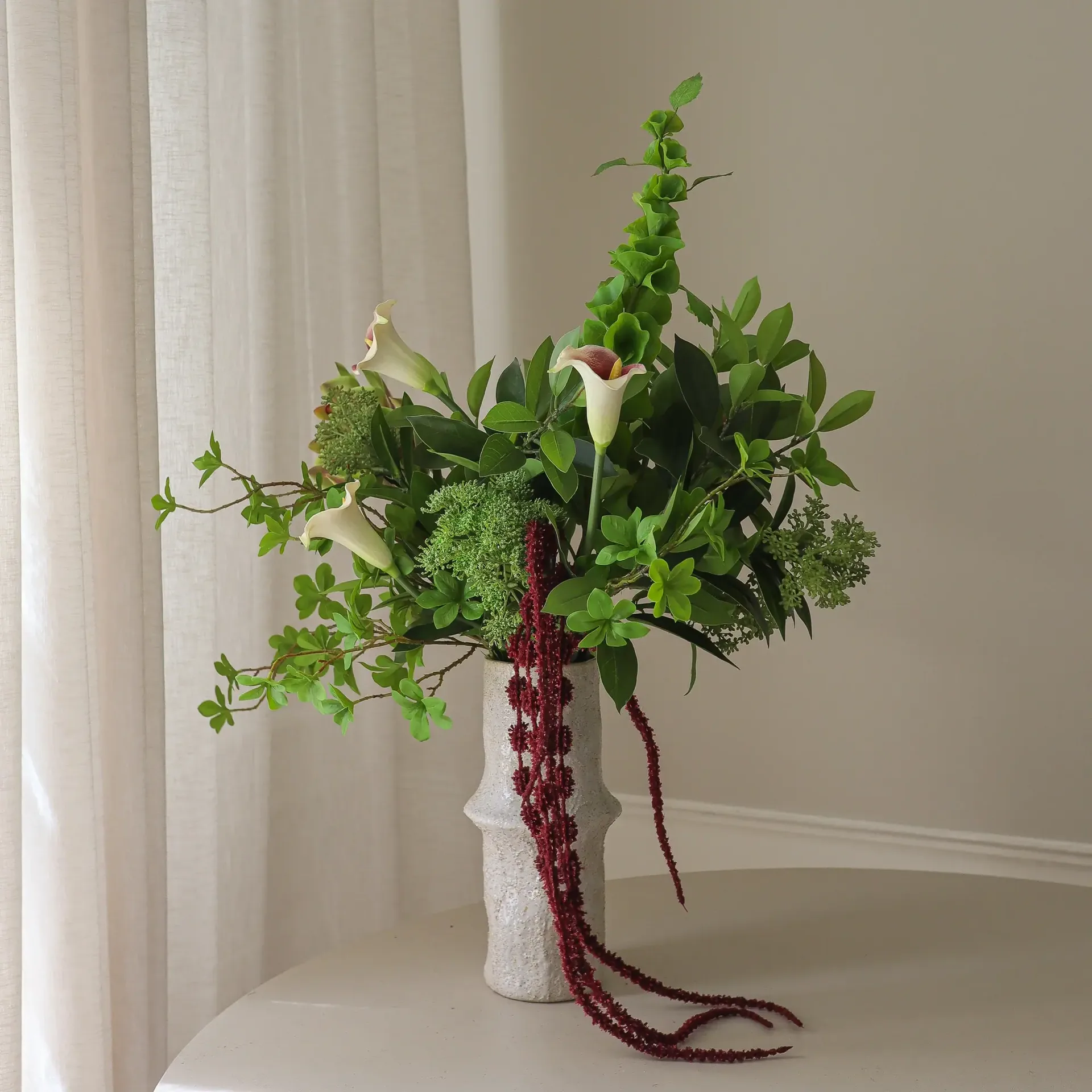 Wild Grove 인공 부케, 칼라·심비디움 난초·야생 당근, 112 cm, 16개 Botané | 보타네